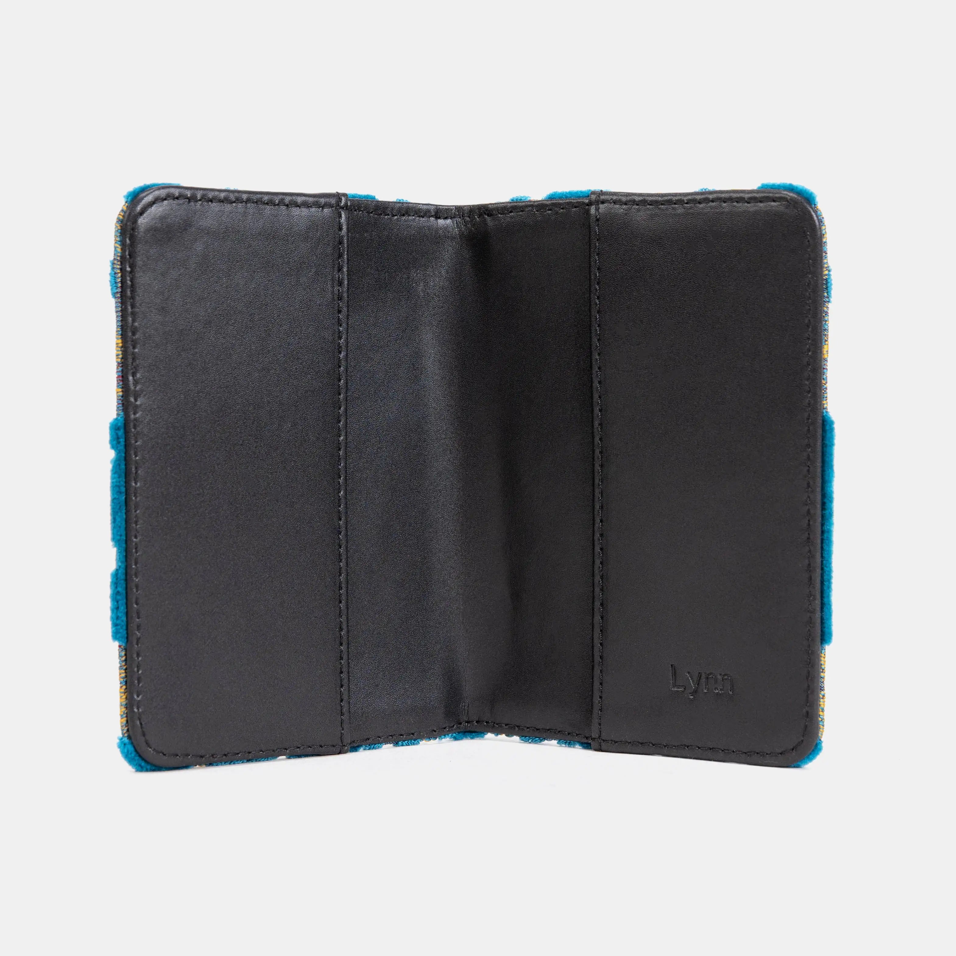 Burnout Velvet Aqua Blue Passport Cover of America open