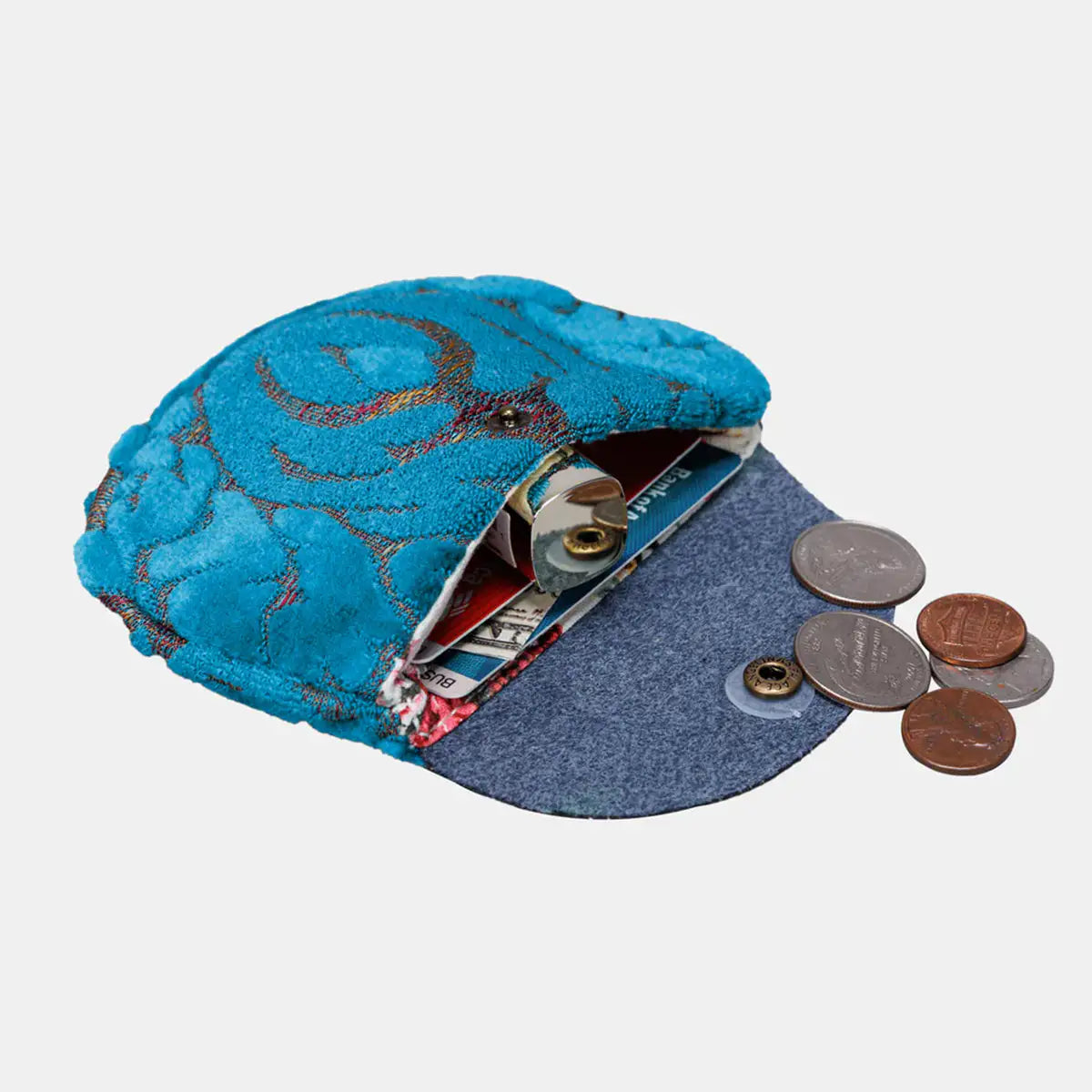 Burnout Velvet Aqua Blue Rosary Bag of America in use-4