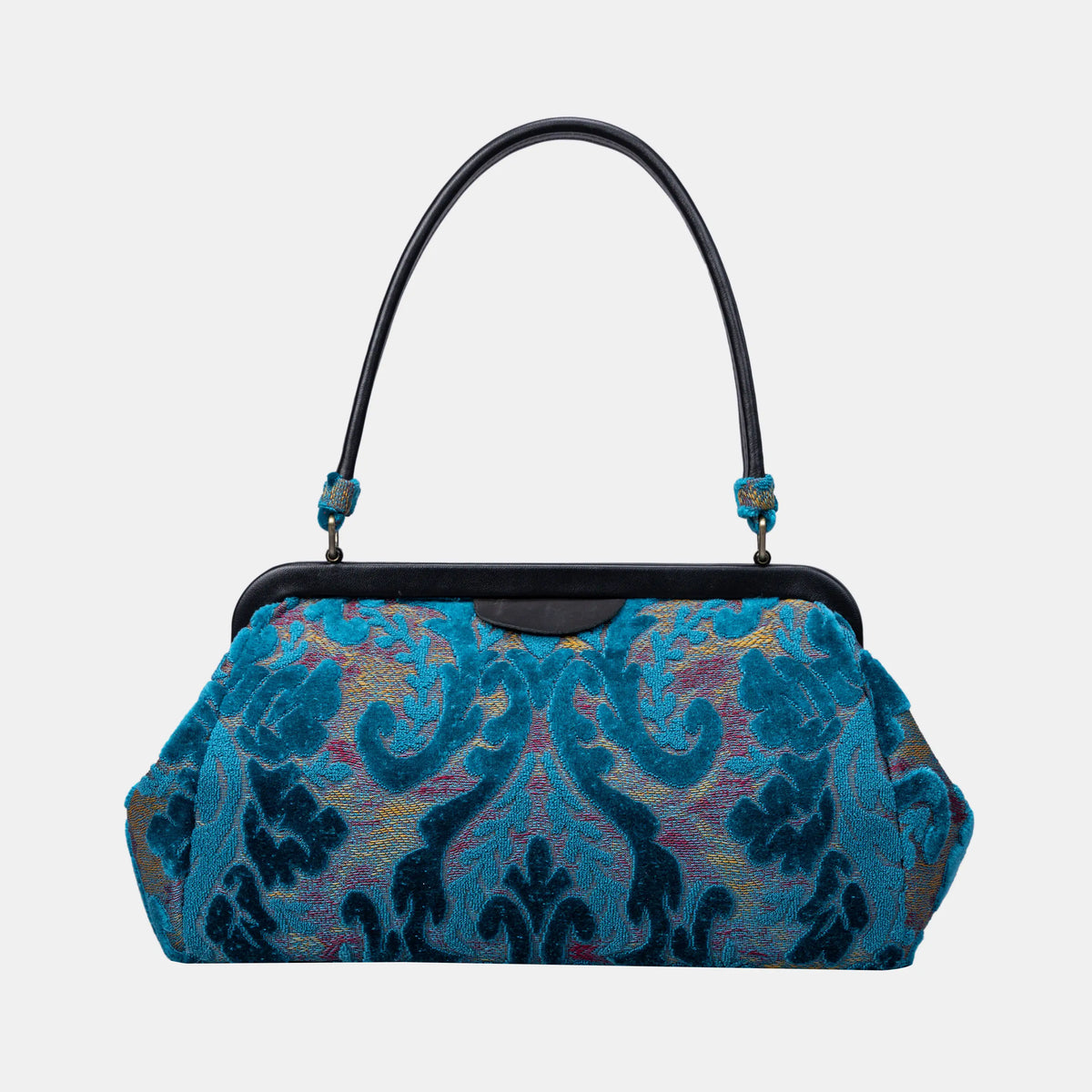 Burnout Velvet Aqua Blue Shoulder Bag primary