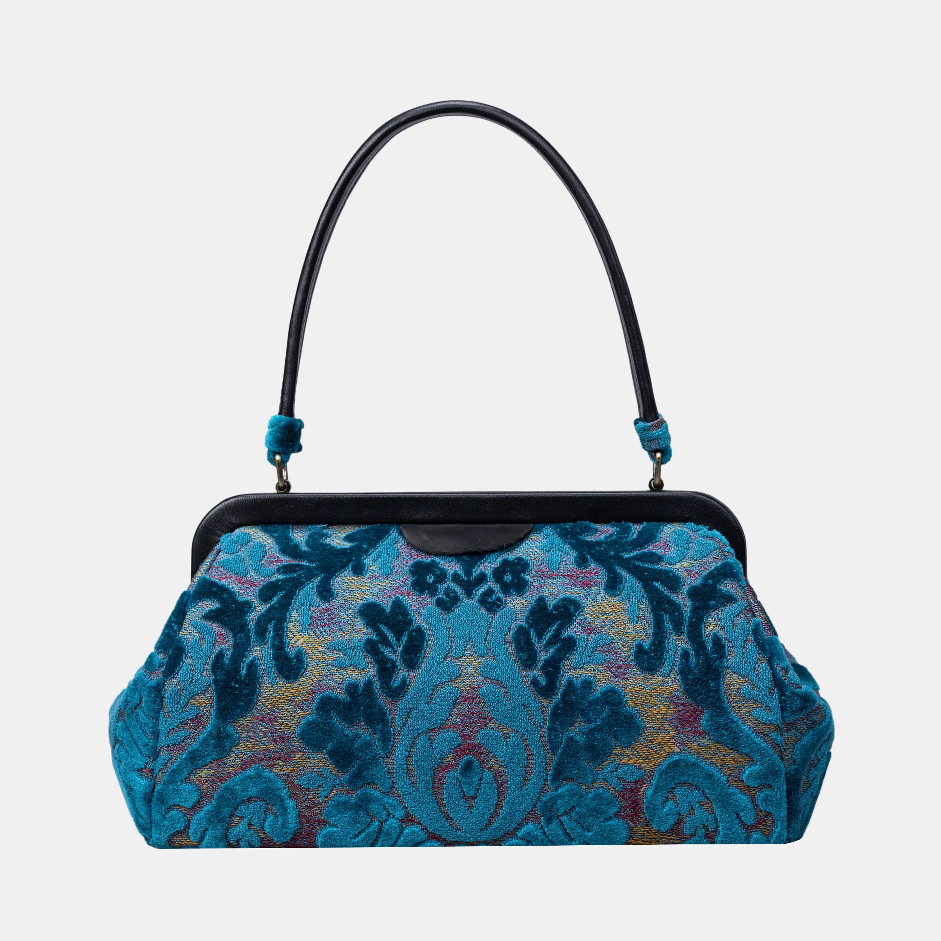 Burnout Velvet Aqua Blue Shoulder Bag main