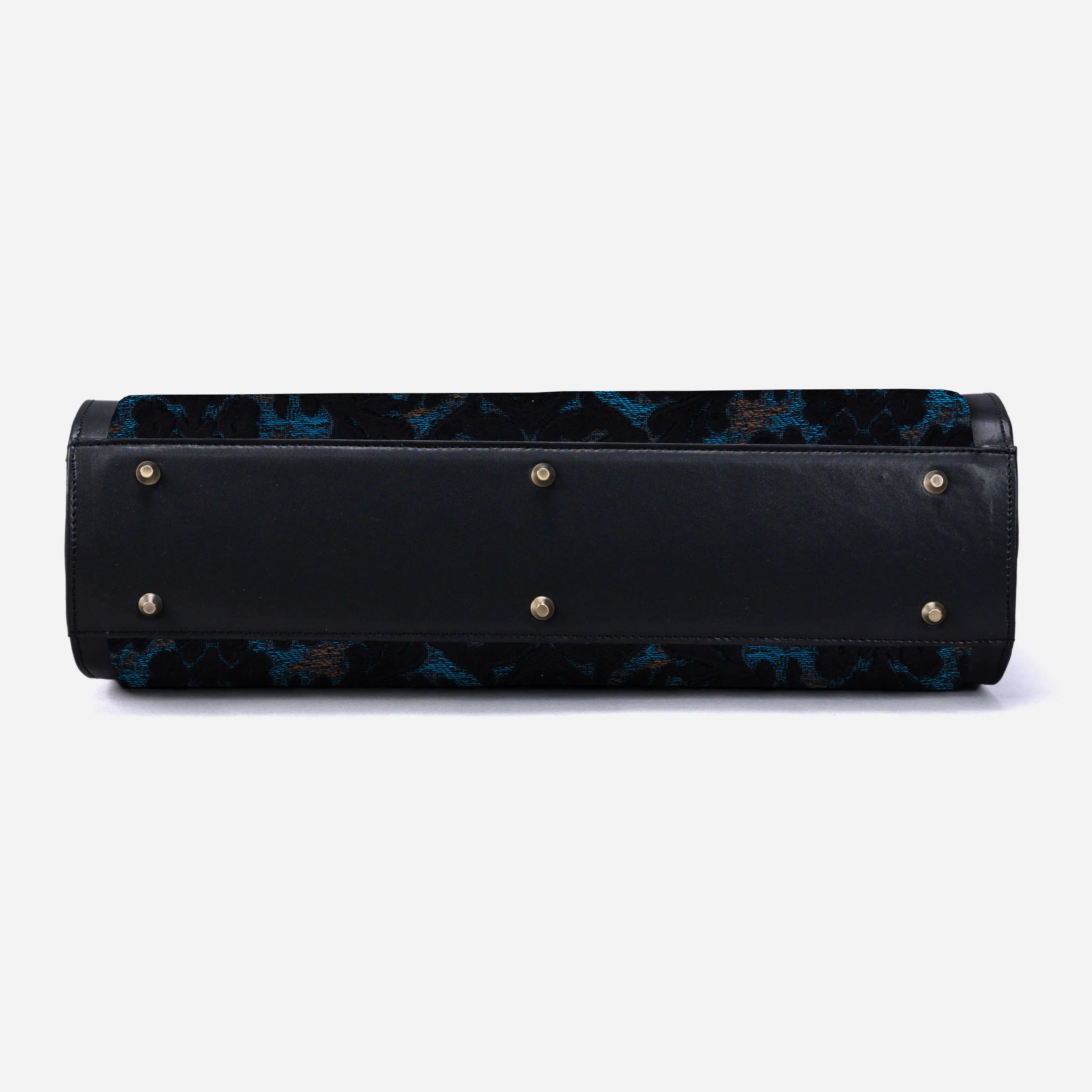 Burnout Velvet Black Business Tote of America bottom