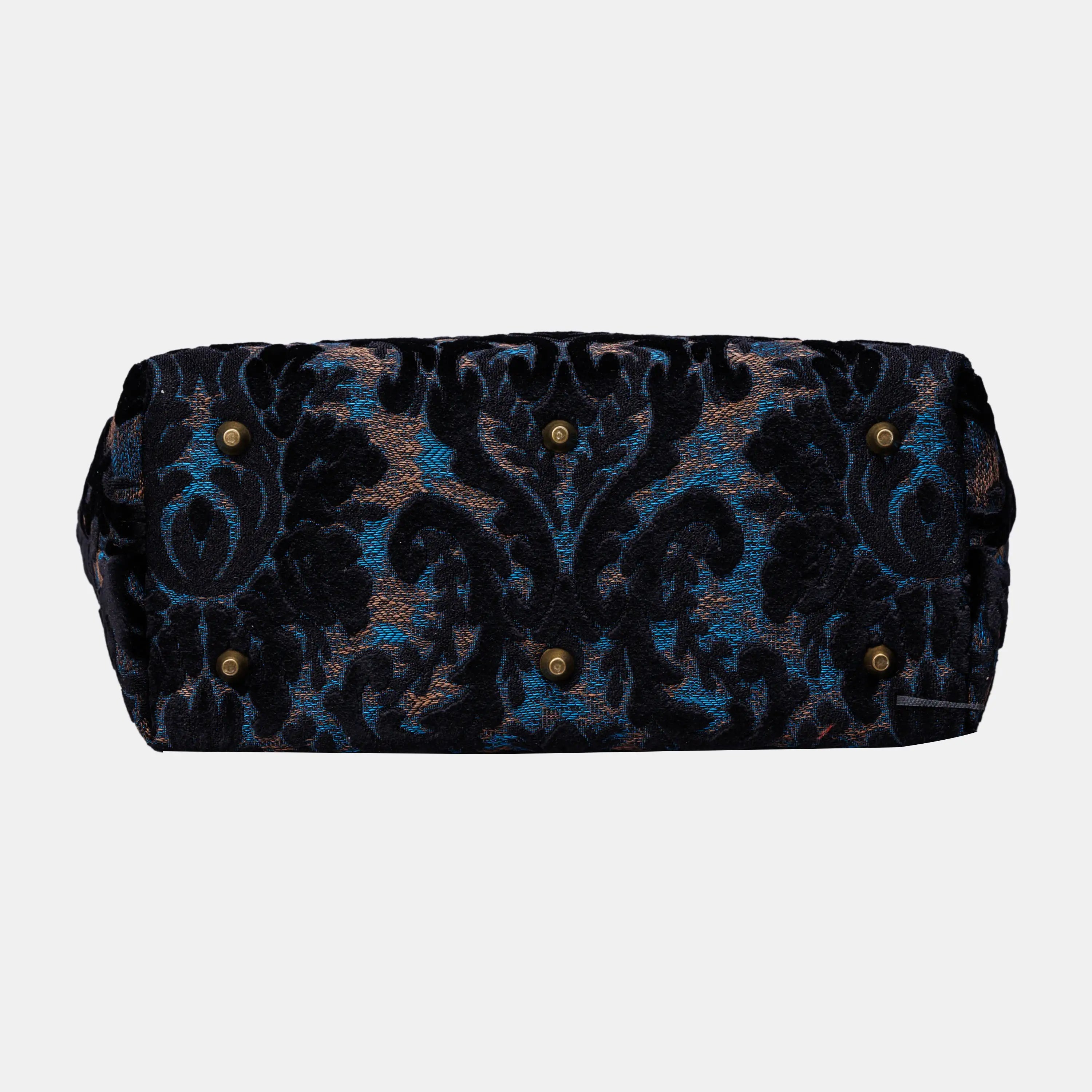 Burnout Velvet Black Carpet Tote Shopper carpet bag of America bottom