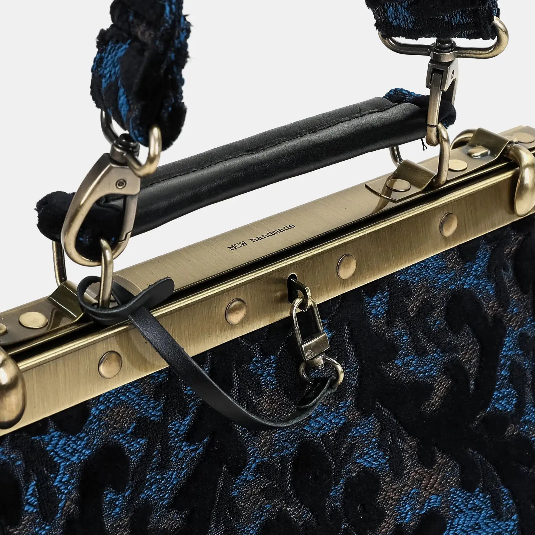 Burnout Velvet Black Cecile Carpet Purse Gladstone Bag of America handle