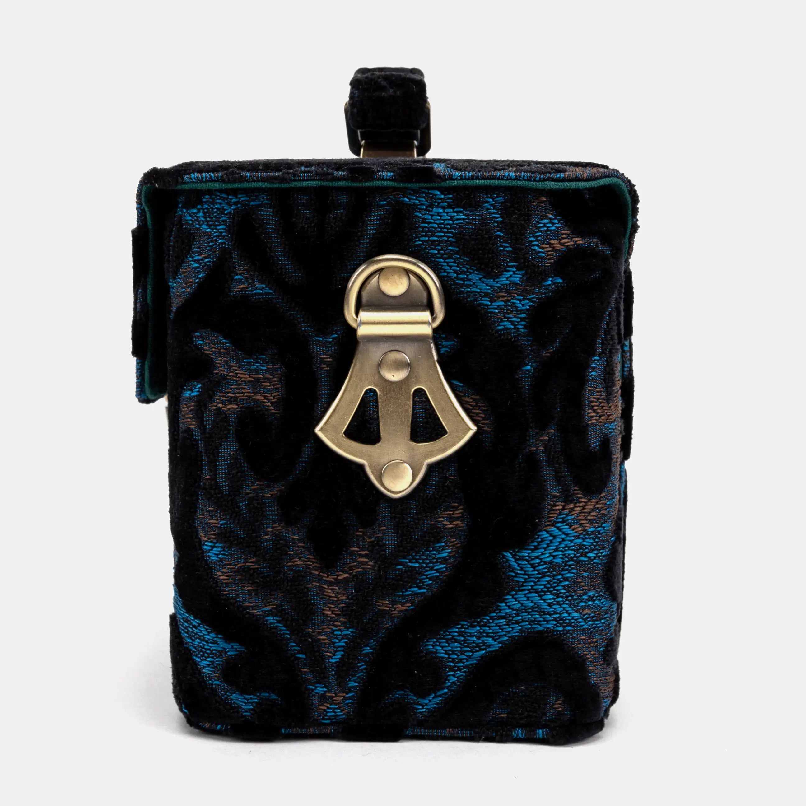 Burnout Velvet Black Clara Medium Train Case Purse  of America side