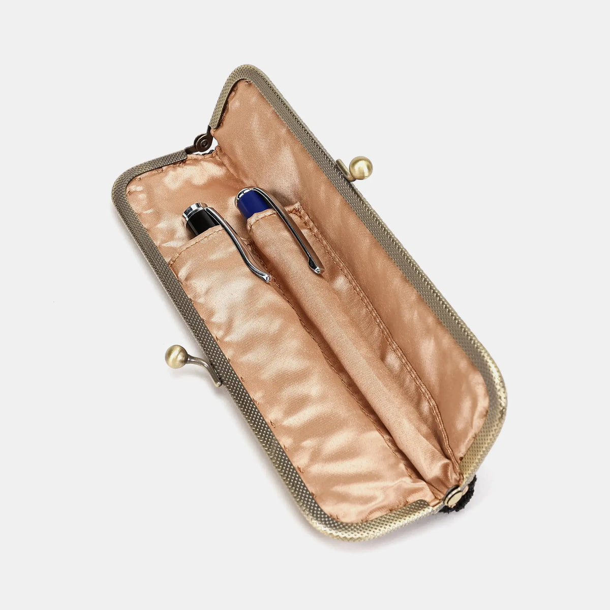 Burnout Velvet Black Duo Pen Case Carpetbag of America in use