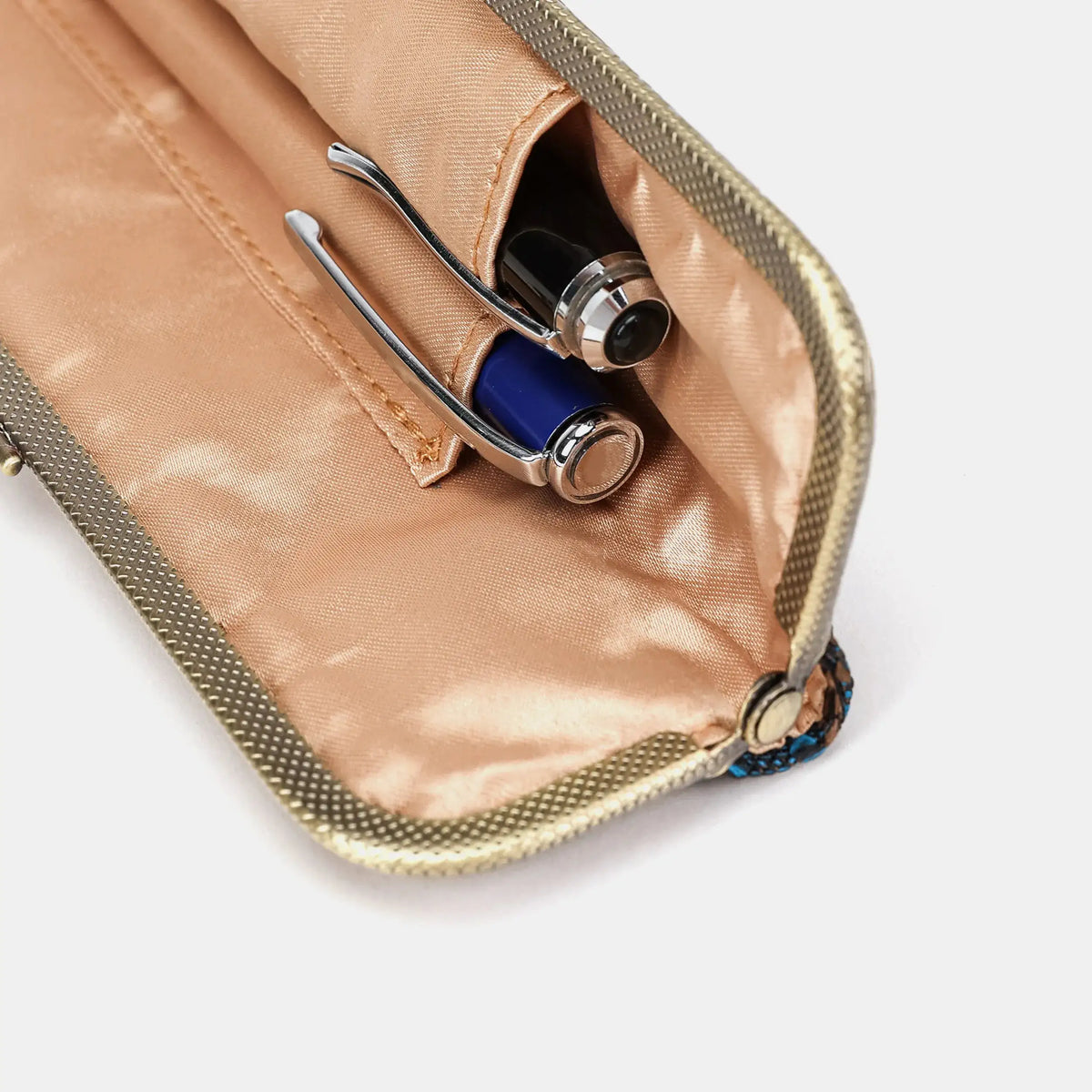 Burnout Velvet Black Duo Pen Case Carpetbag of America details