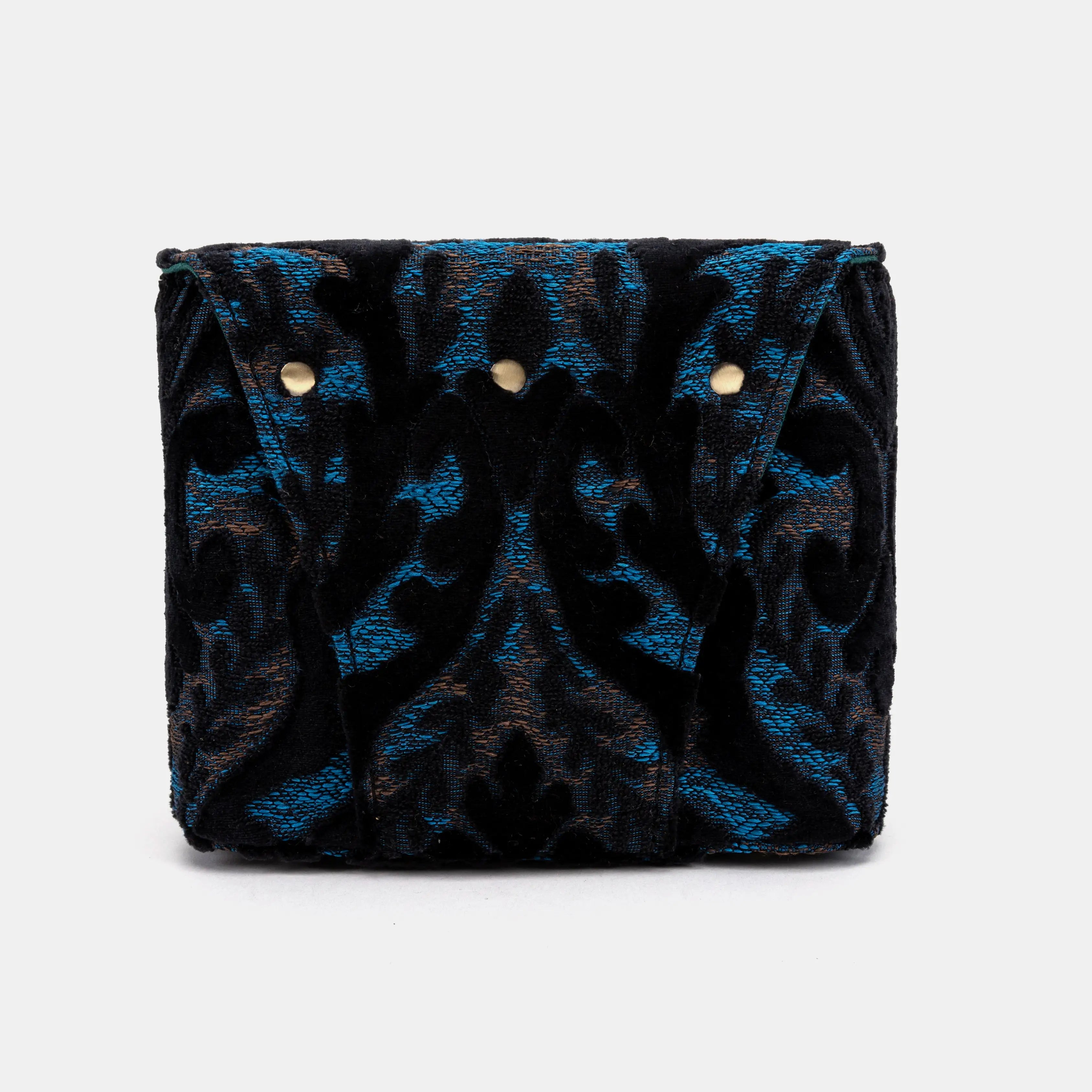 Burnout Velvet Black Emma Small Train Case Crossbody of America back