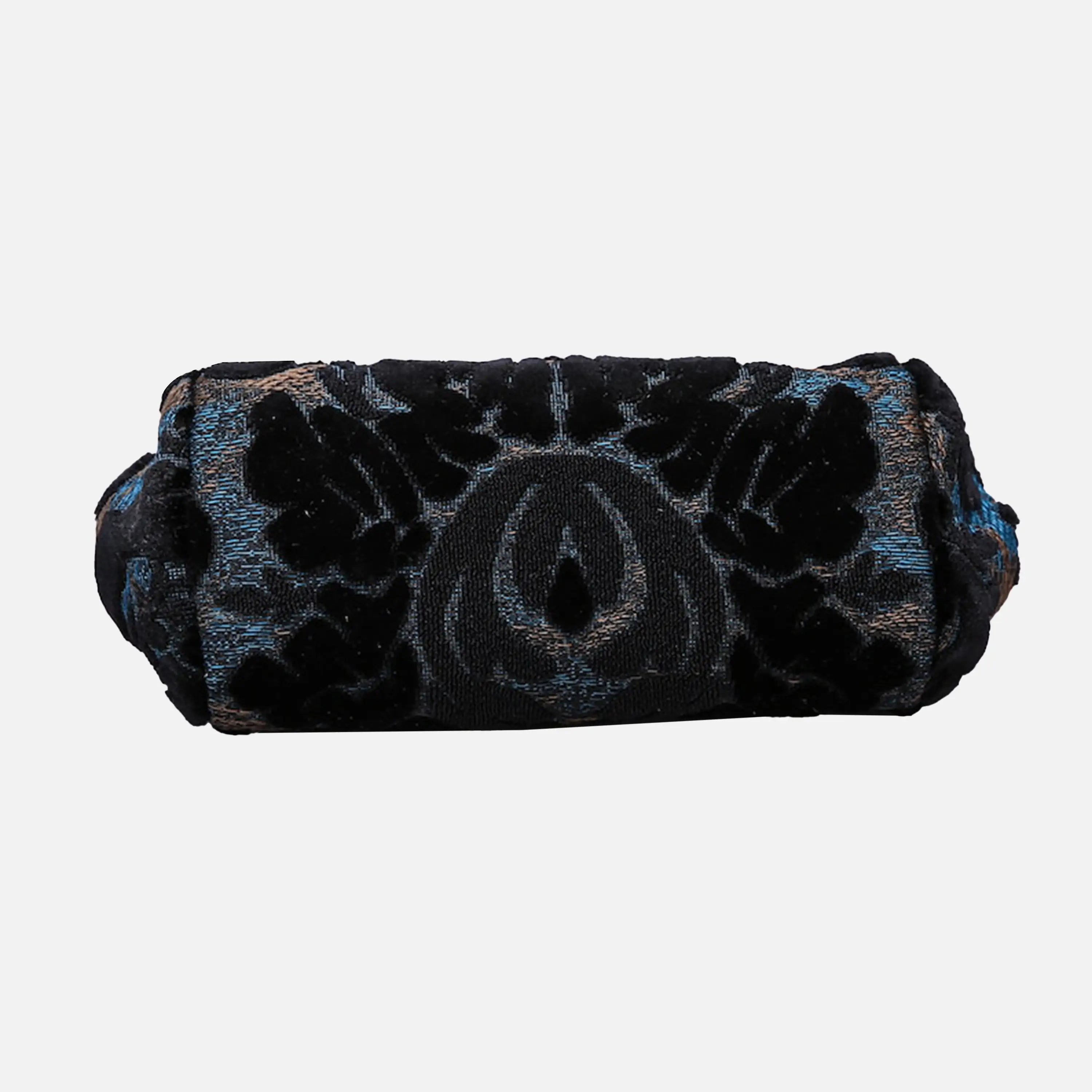 Burnout Velvet Black Evening Bag Clutch carpet bag of America bottom