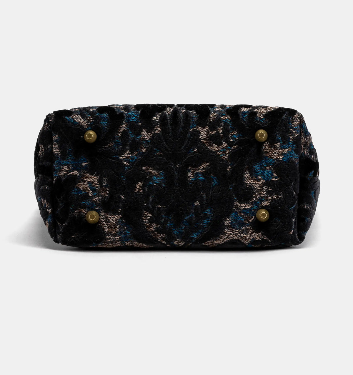 Burnout Velvet Black Everyday Tote Bag Carpetbag of America bottom