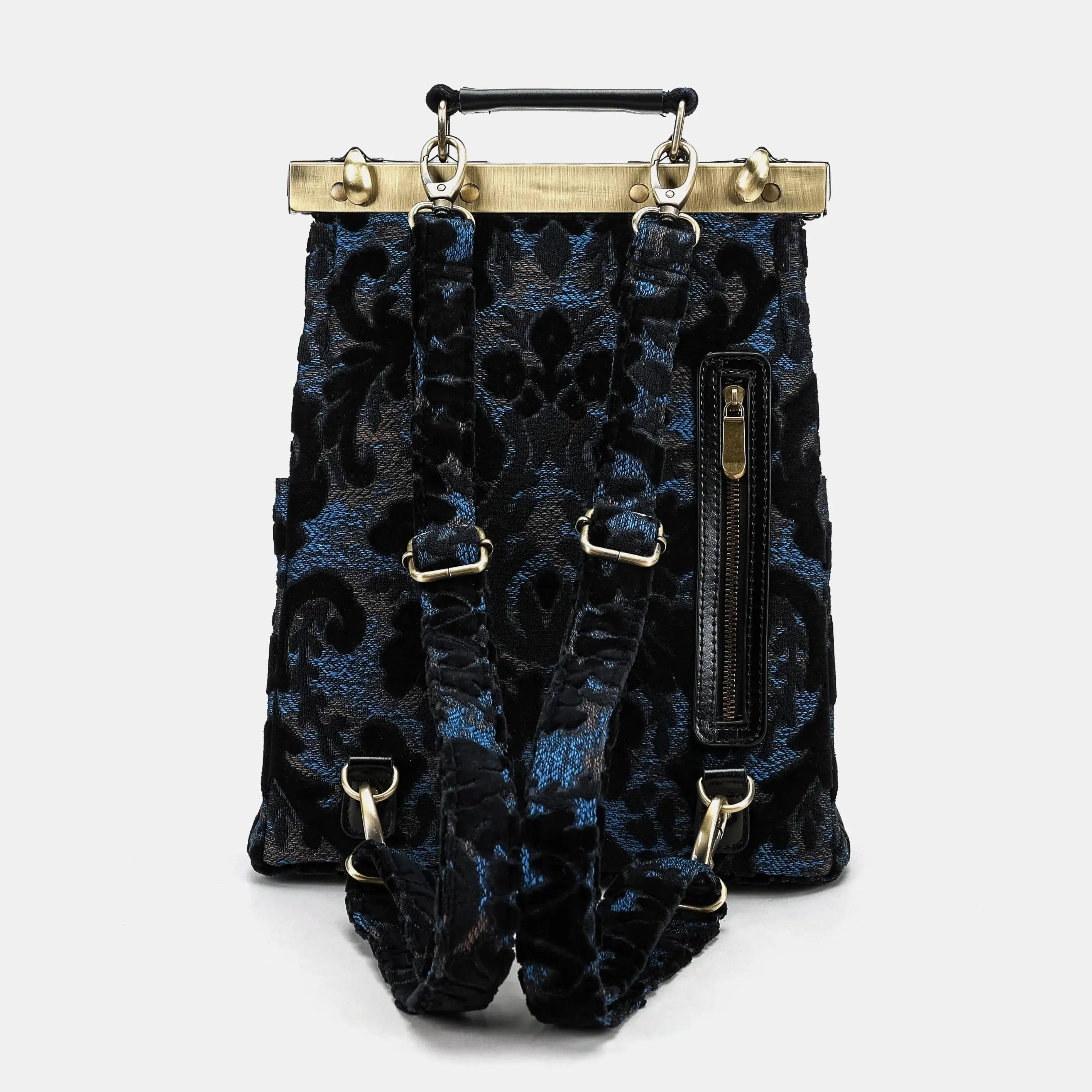 Burnout Velvet Black Helena Carpet Gladstone Backpack of America back