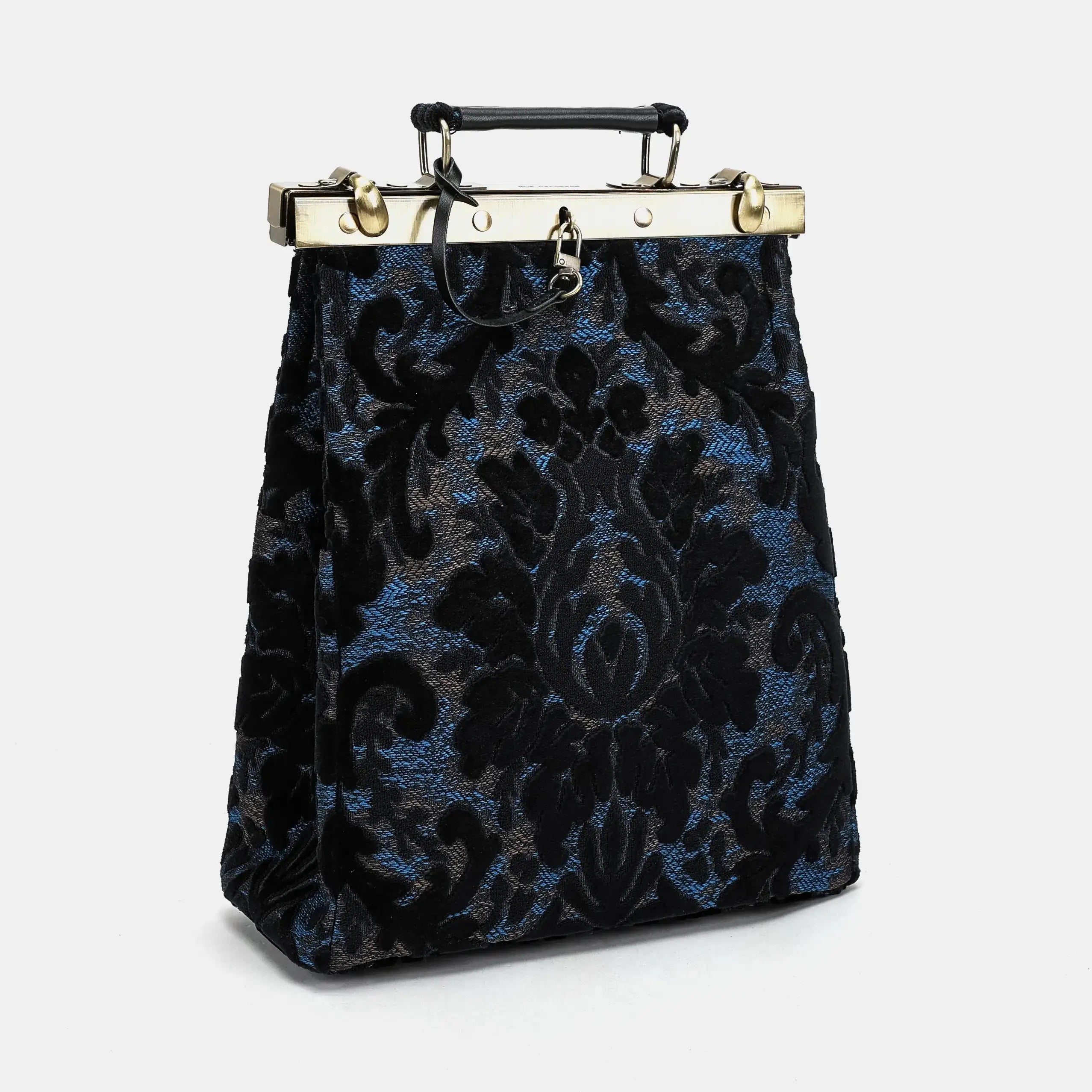 Burnout Velvet Black Helena Carpet Gladstone Backpack of America side