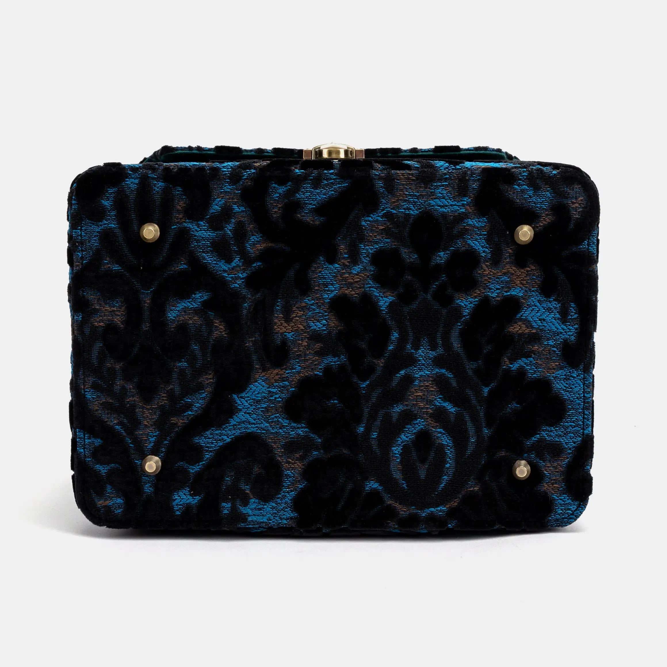 Burnout Velvet Black Josephine Large Train Case bottom