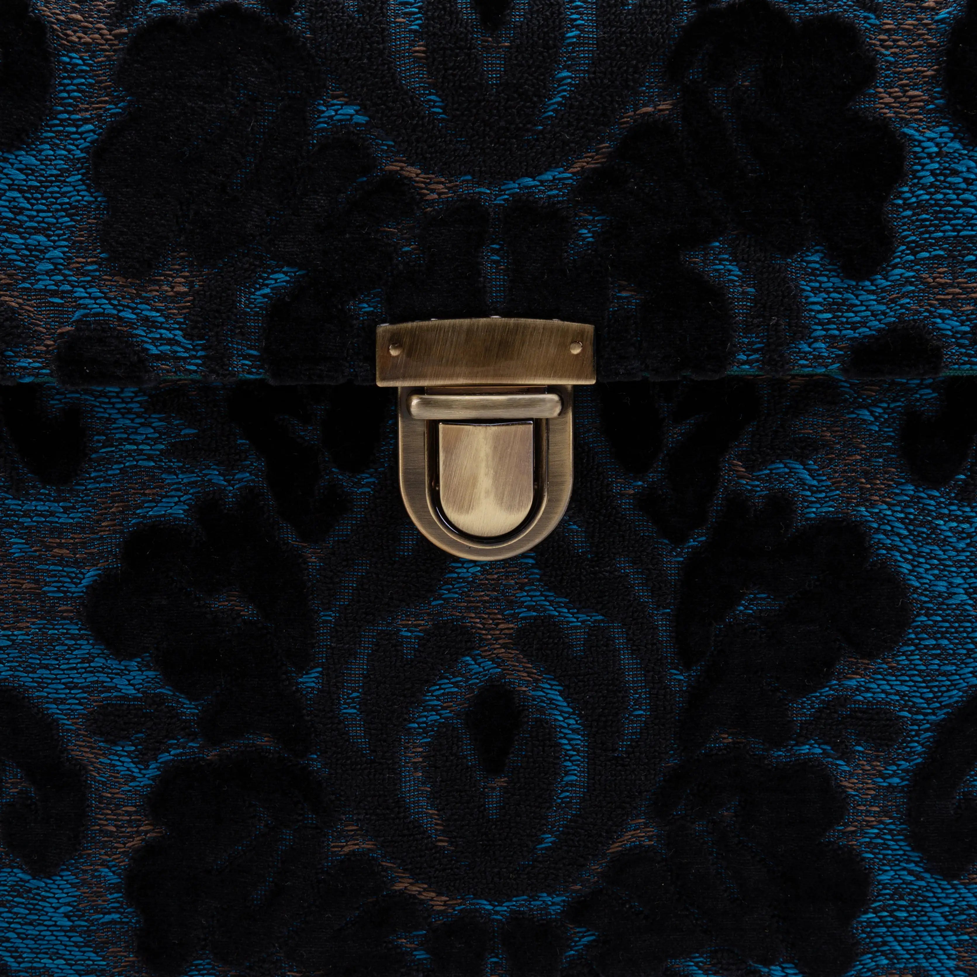Burnout Velvet Black Josephine Large Train Case part