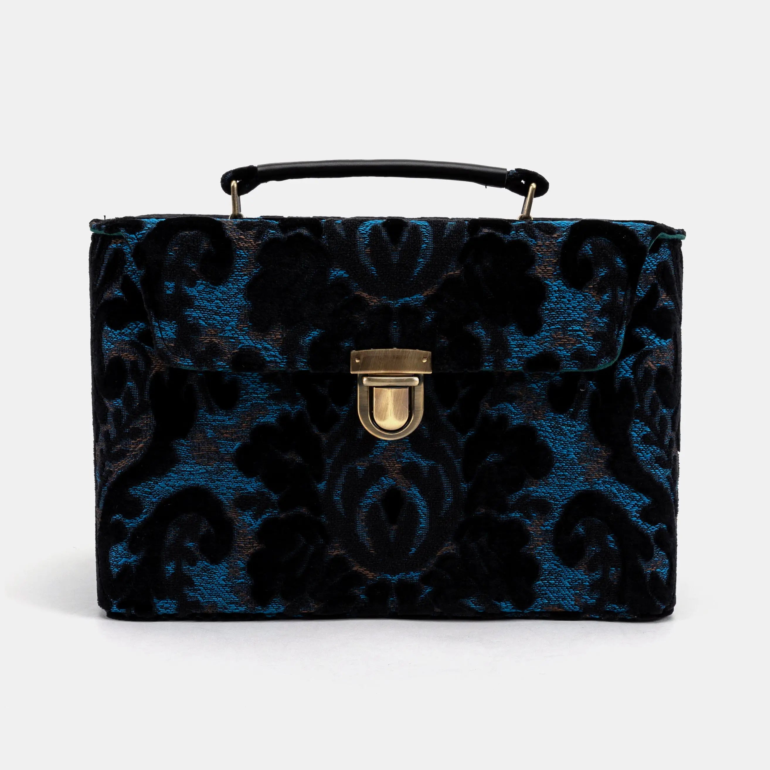 Burnout Velvet Black Josephine Large Train Case main