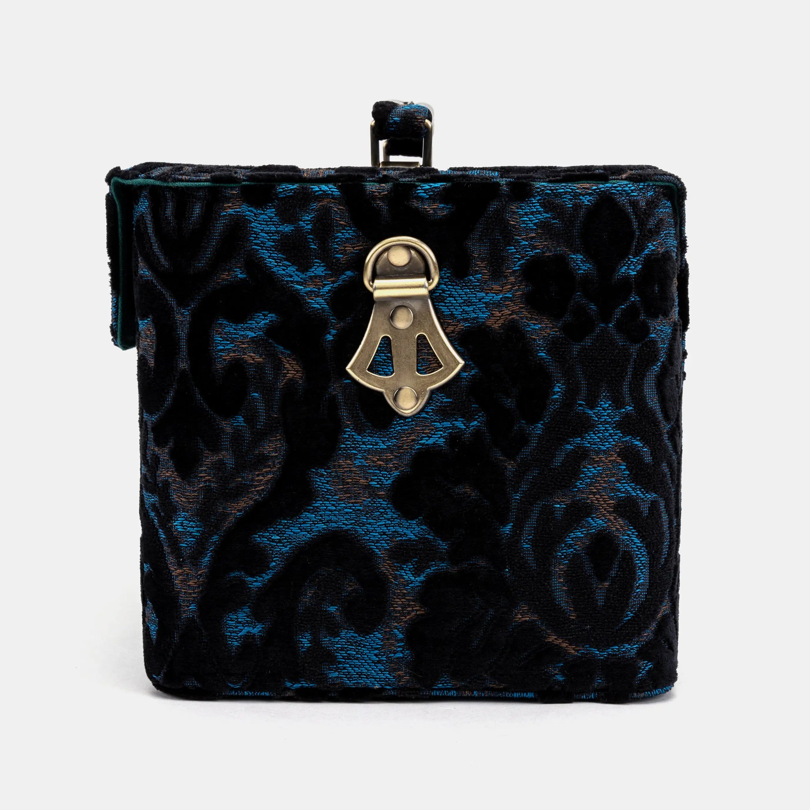 Burnout Velvet Black Josephine Large Train Case left
