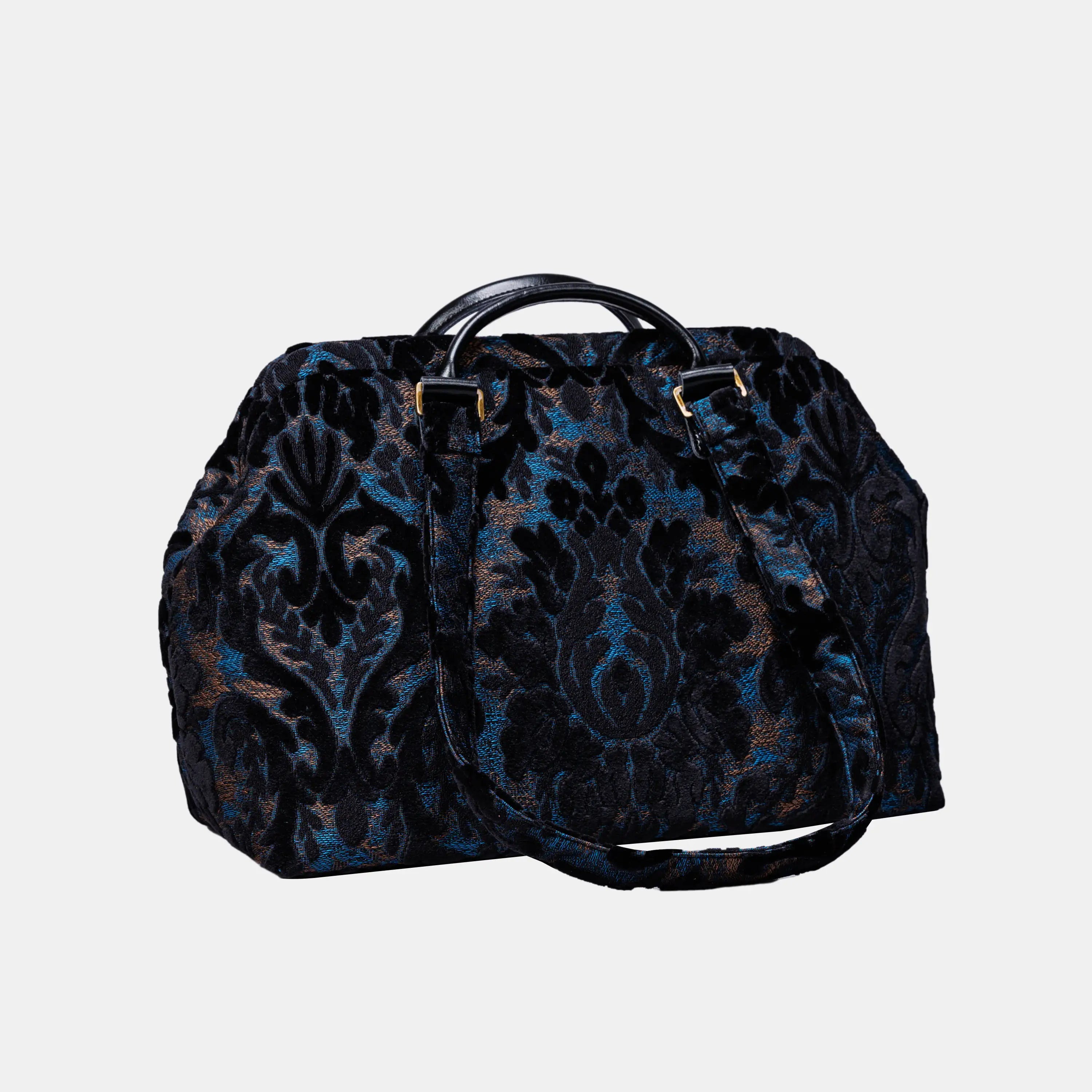 Burnout Velvet Black Knitting Project Bag  of America Front side