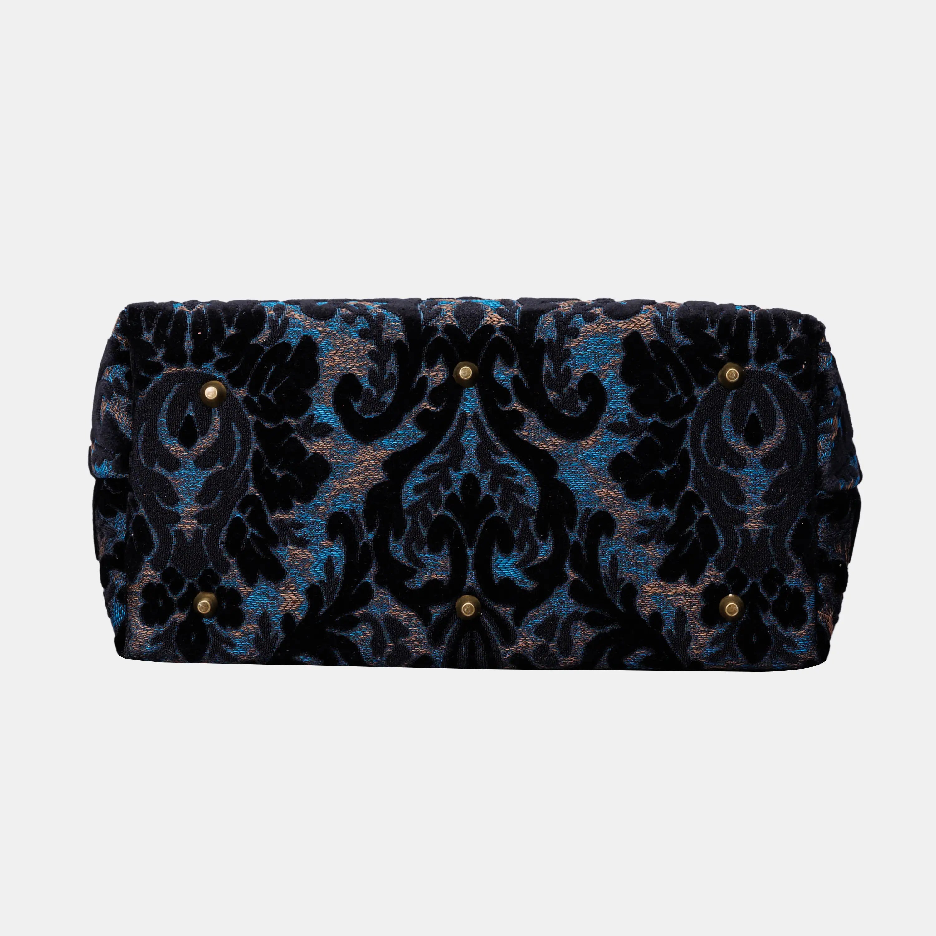 Burnout Velvet Black Knitting Project Bag  of America  bottom
