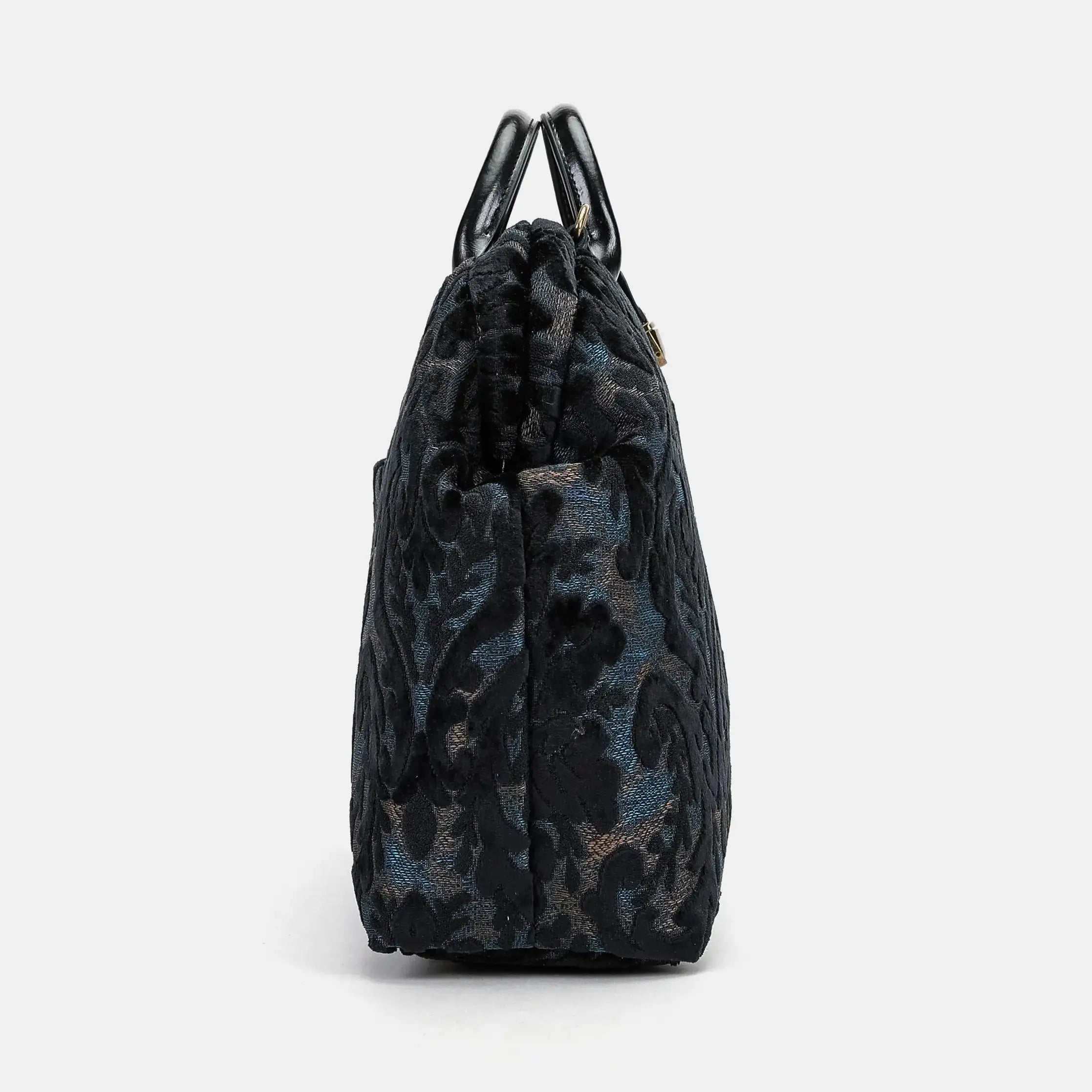 Burnout Velvet Black Laptop Work Bag  of America side