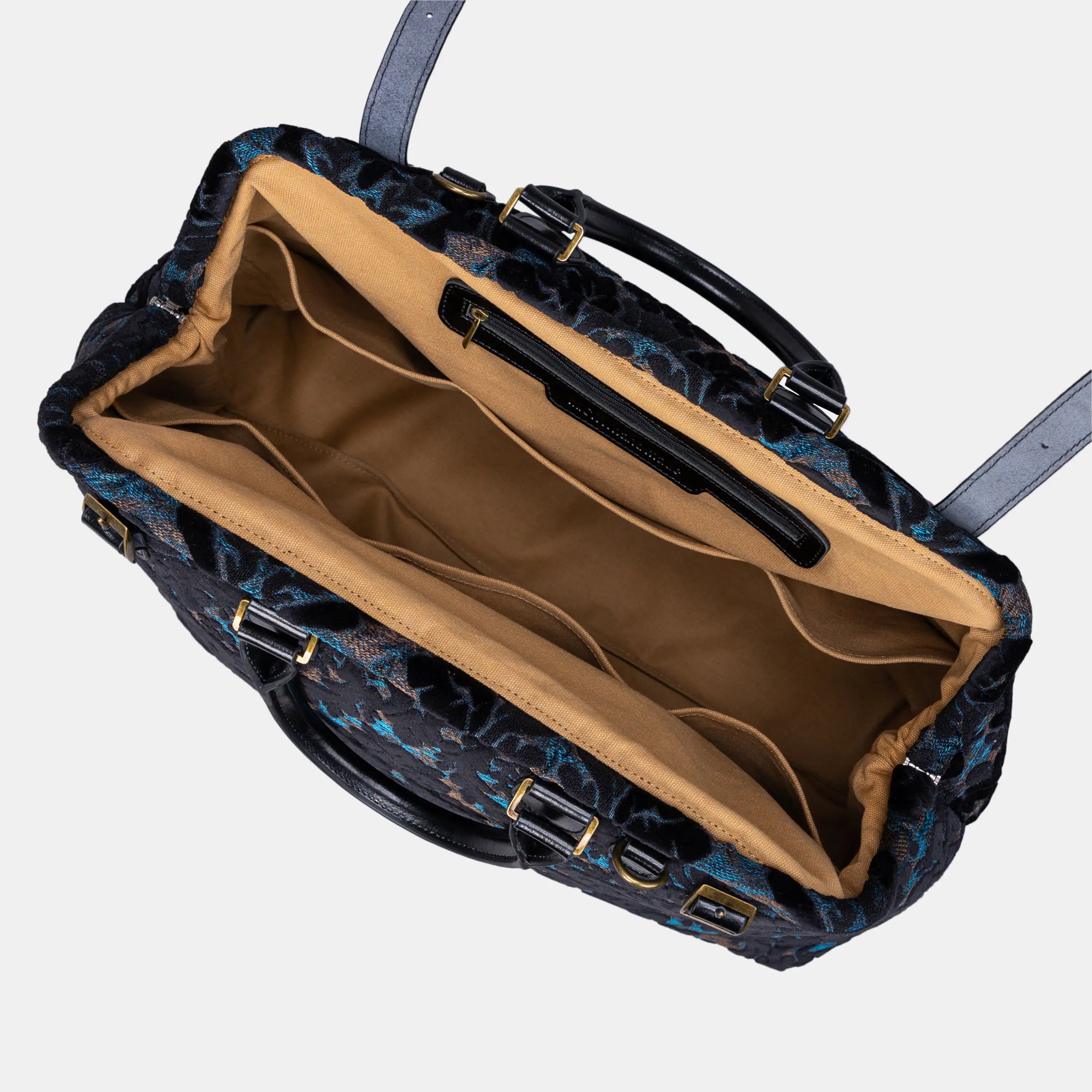Burnout Velvet Black Men's Carpetbag of America inside-6