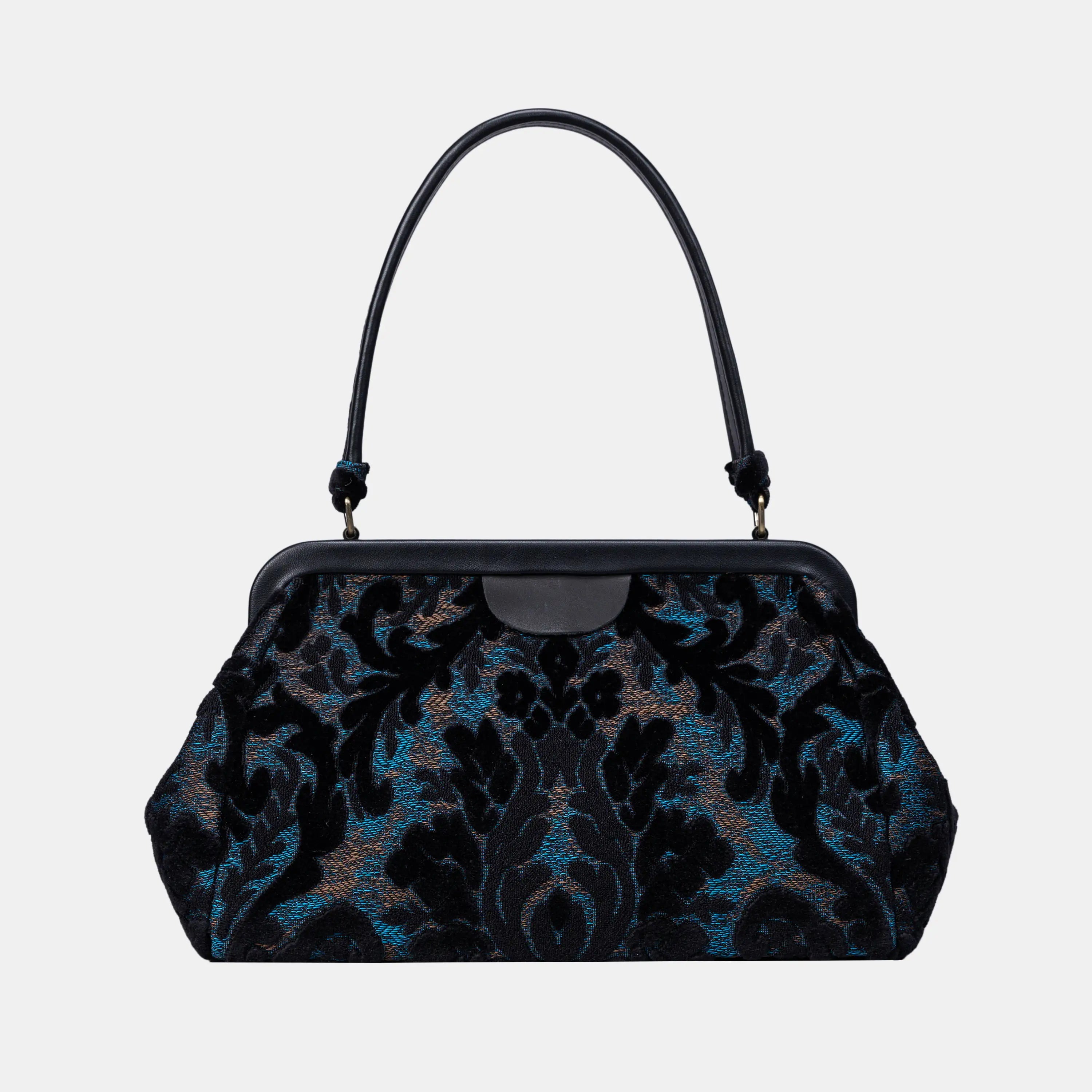 Burnout Velvet Black Shoulder Bag main