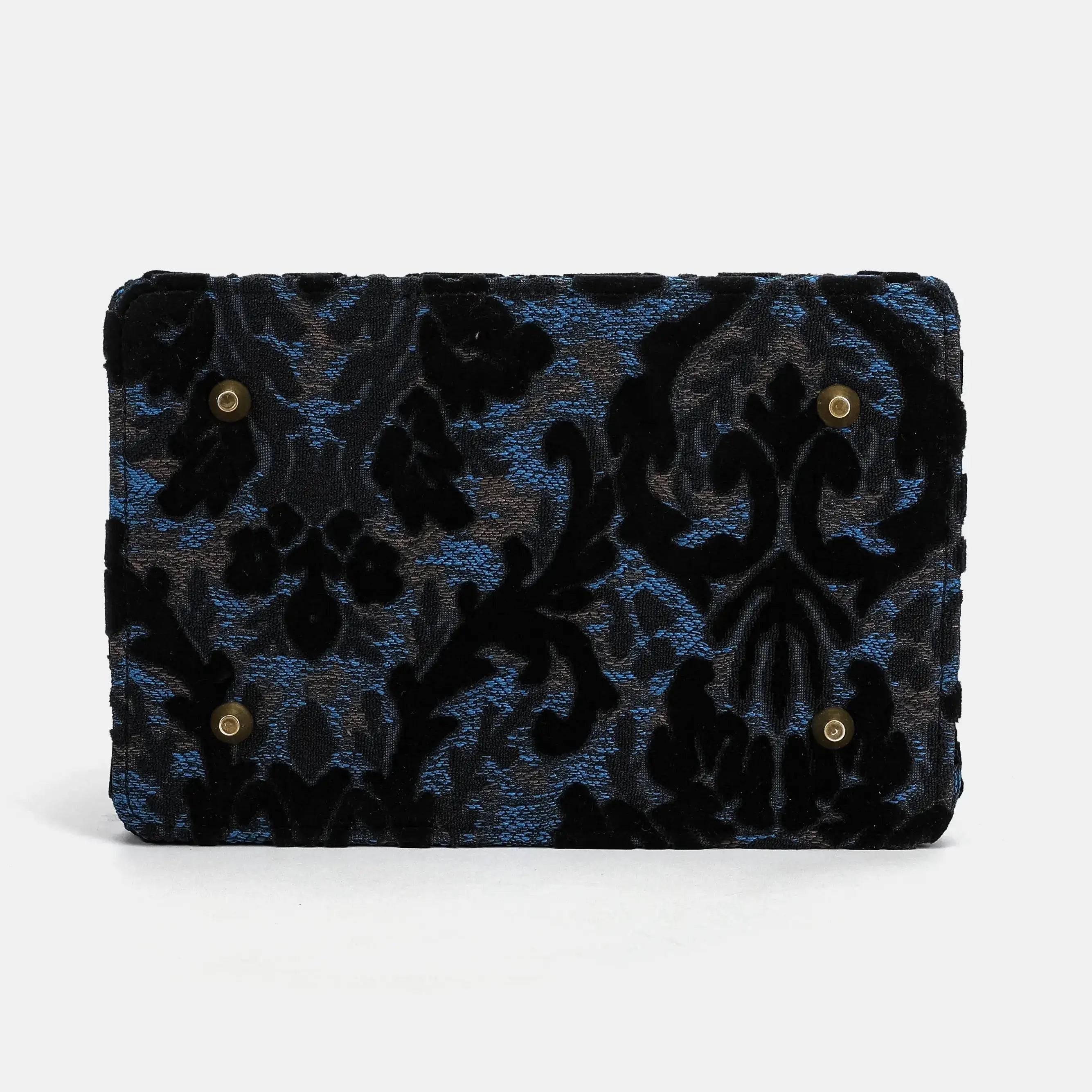 Burnout Velvet Black Vivienne Carpet Purse Gladstone Bag of America bottom