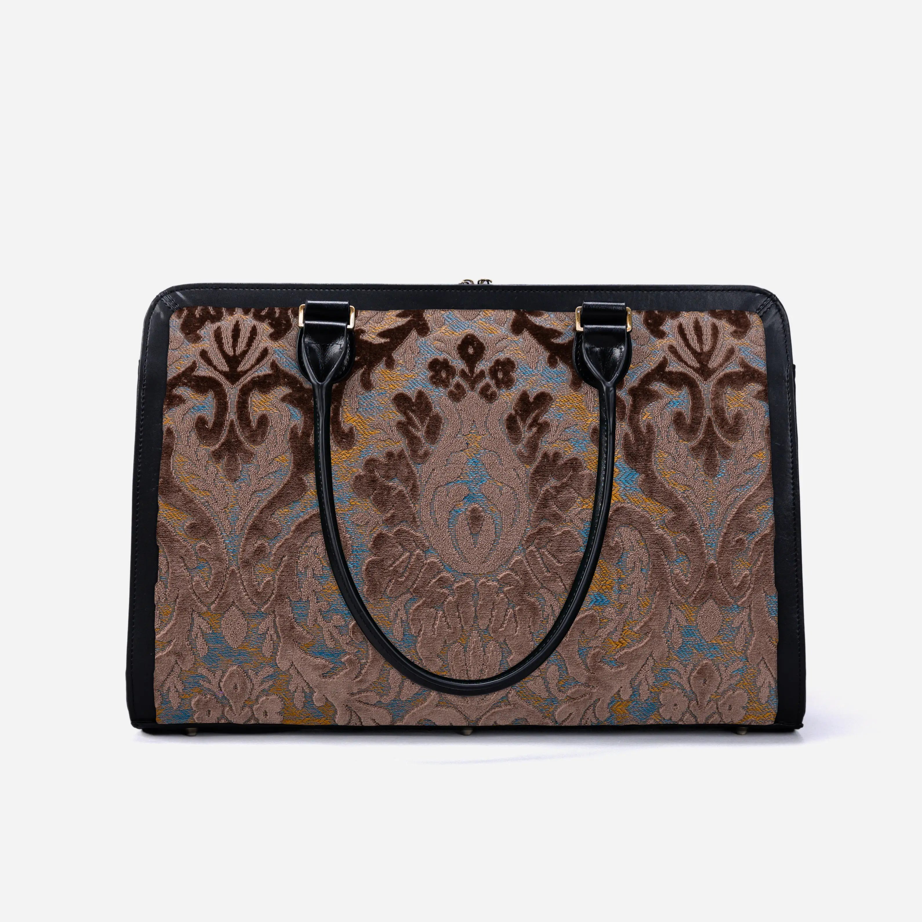 Burnout Velvet Camel Business Tote of America back