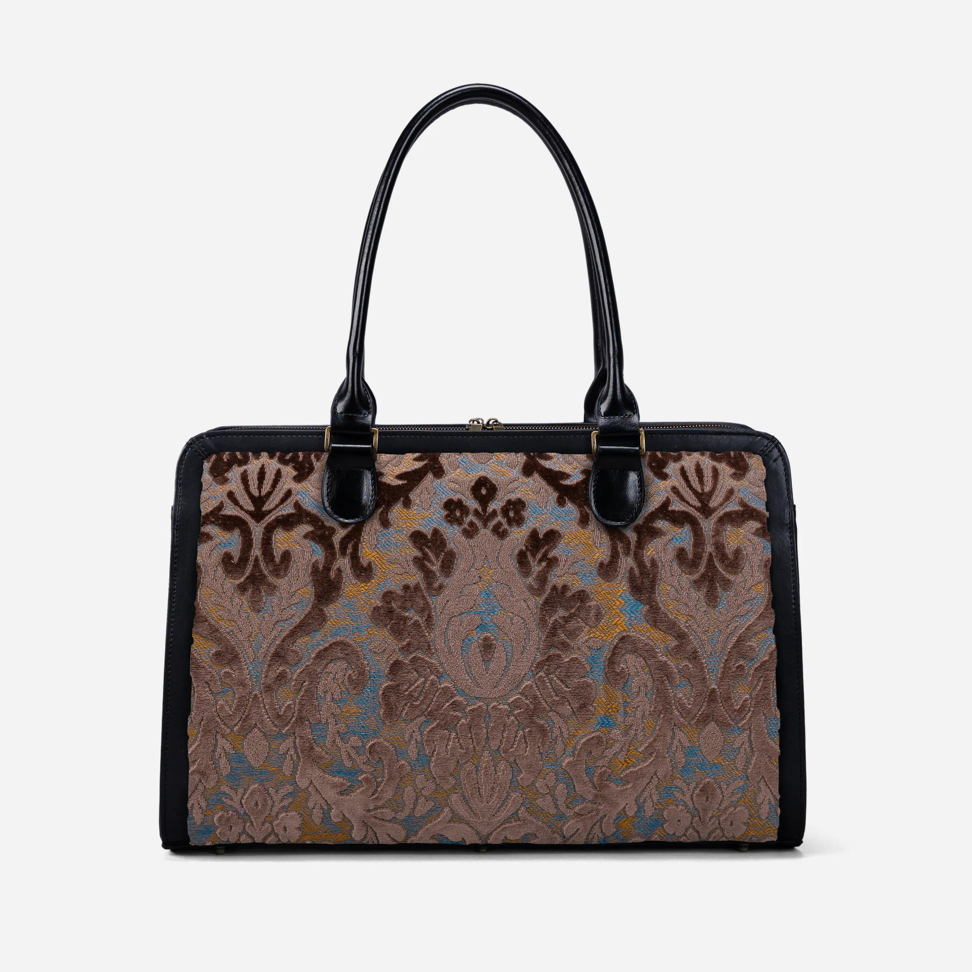 Burnout Velvet Camel Business Tote of America front