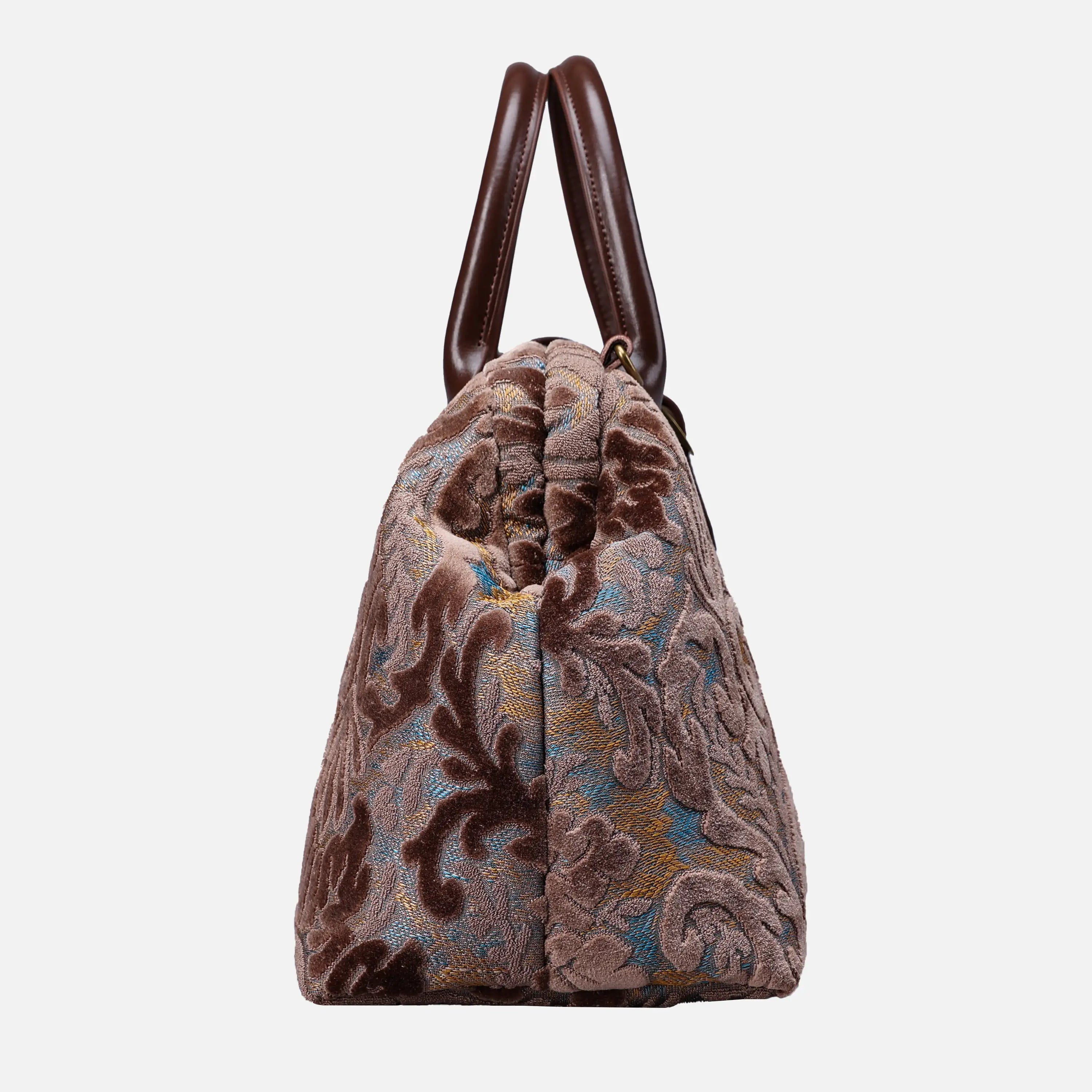 Burnout Velvet Camel Carpet Handbag Purse carpet bag MCW Handmade of America side