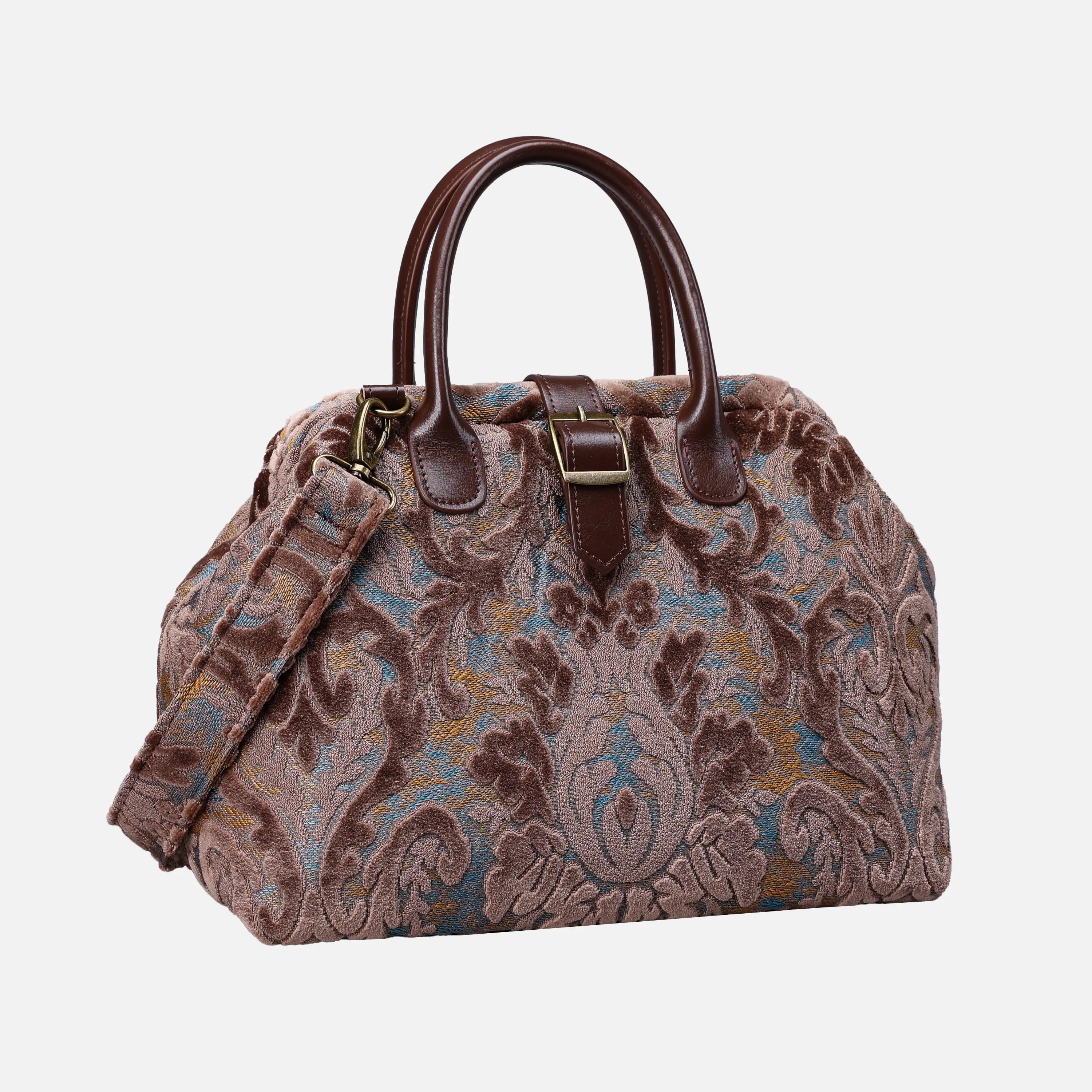 Burnout Velvet Camel Carpet Handbag Purse carpet bag MCW Handmade of America front