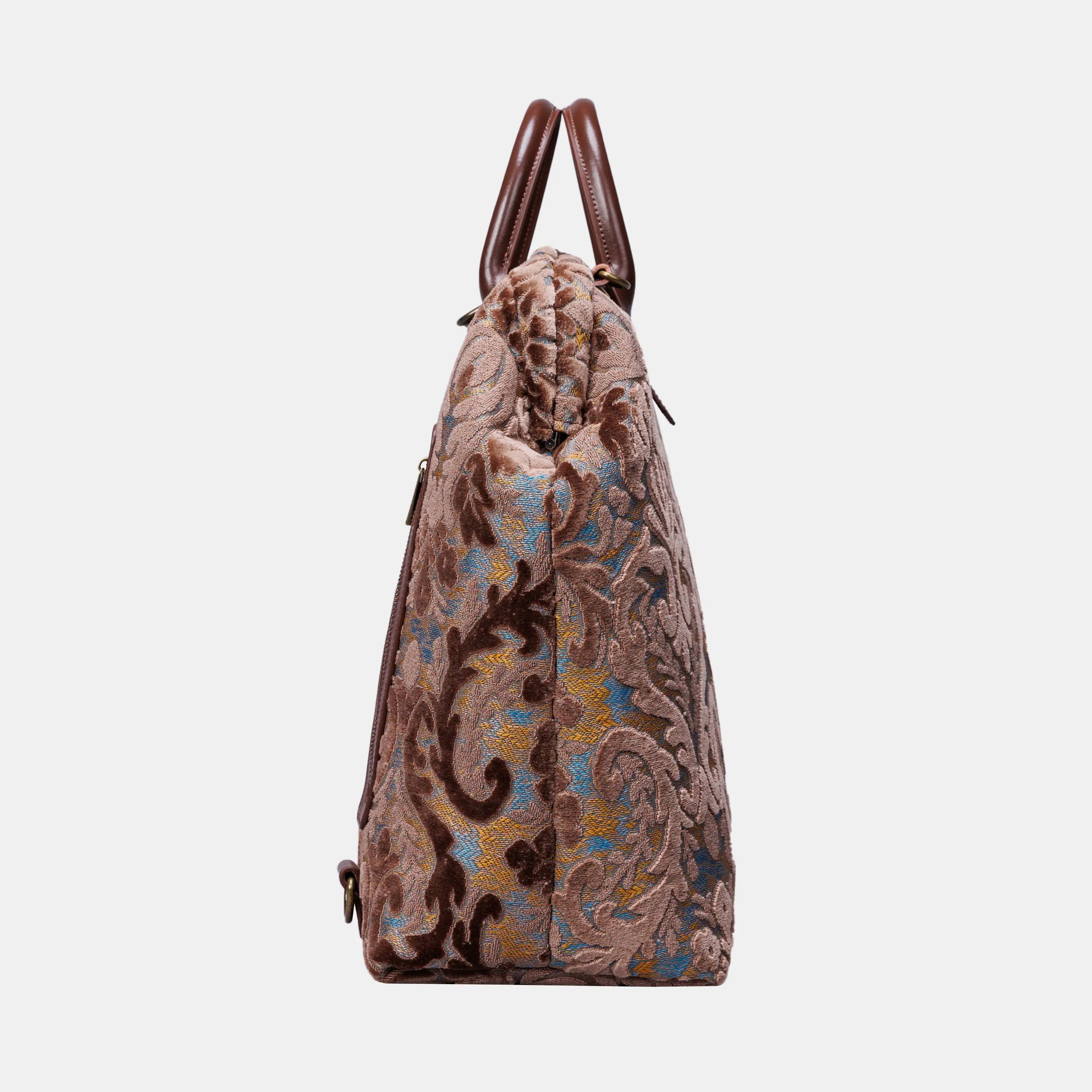 Burnout Velvet Camel Carpet Laptop Backpack Carpetbag of America side
