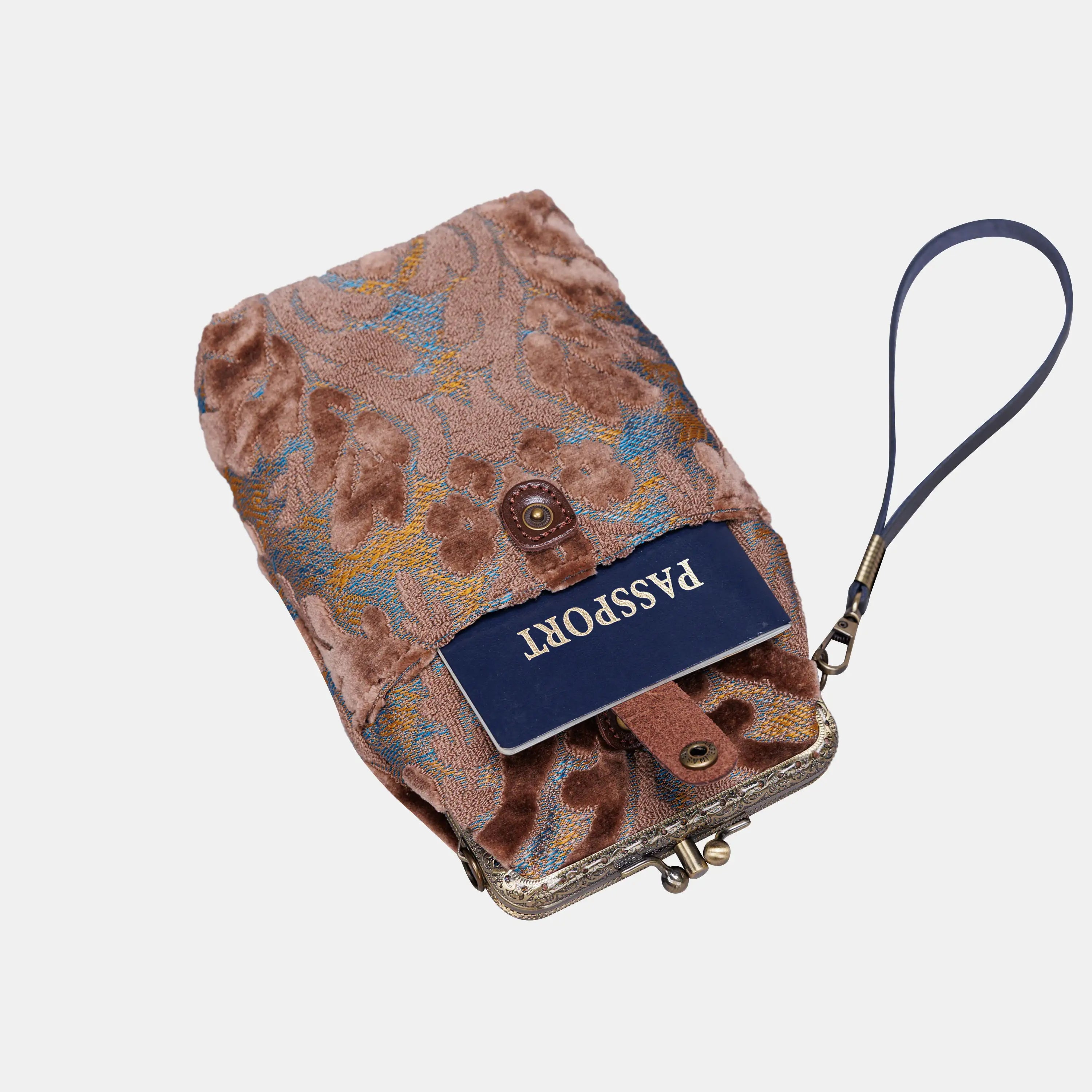 Burnout Velvet Camel Carpet Phone Case Carpetbag of America pocket