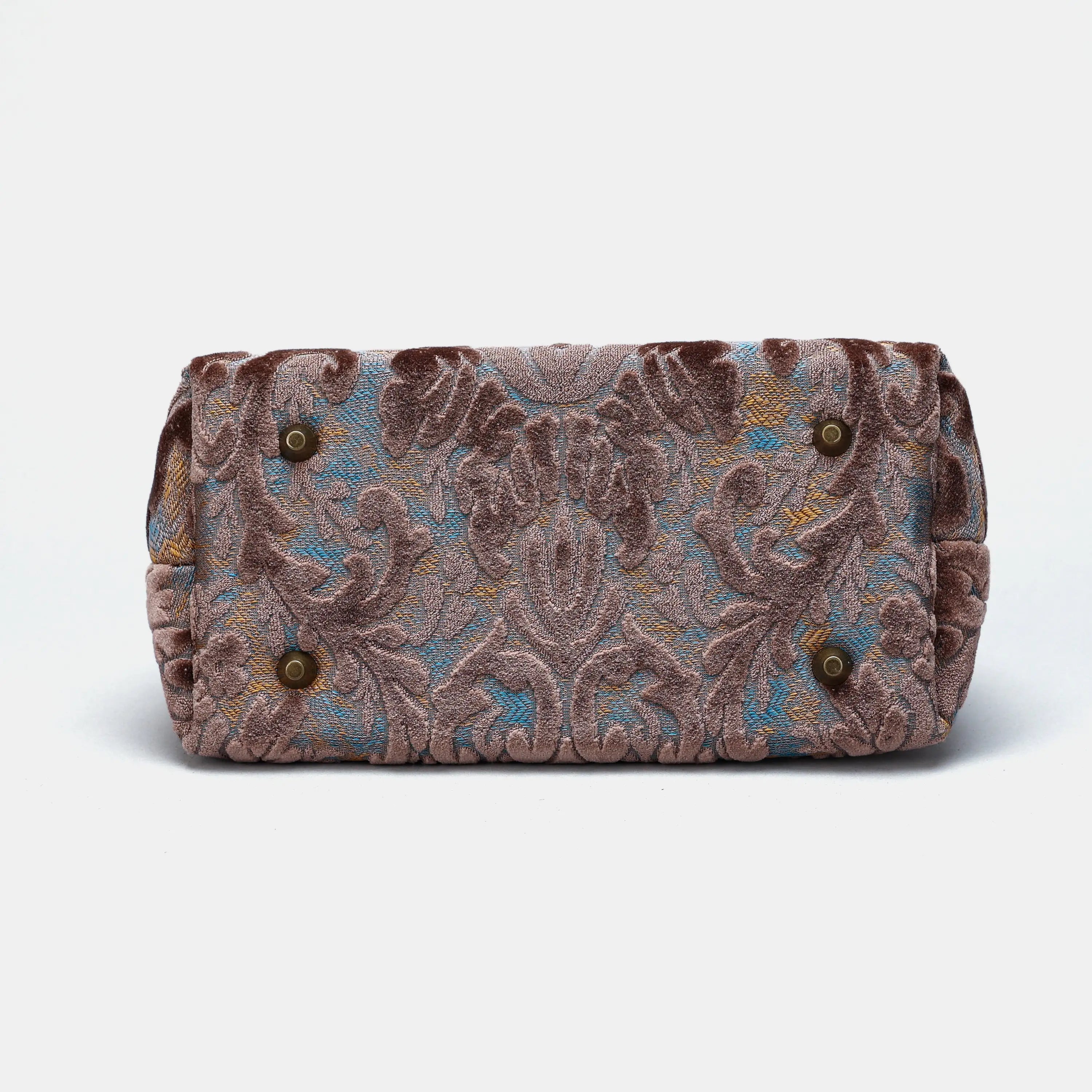Burnout Velvet Camel Carpet Satchel carpet bag MCW Handmade of America bottom