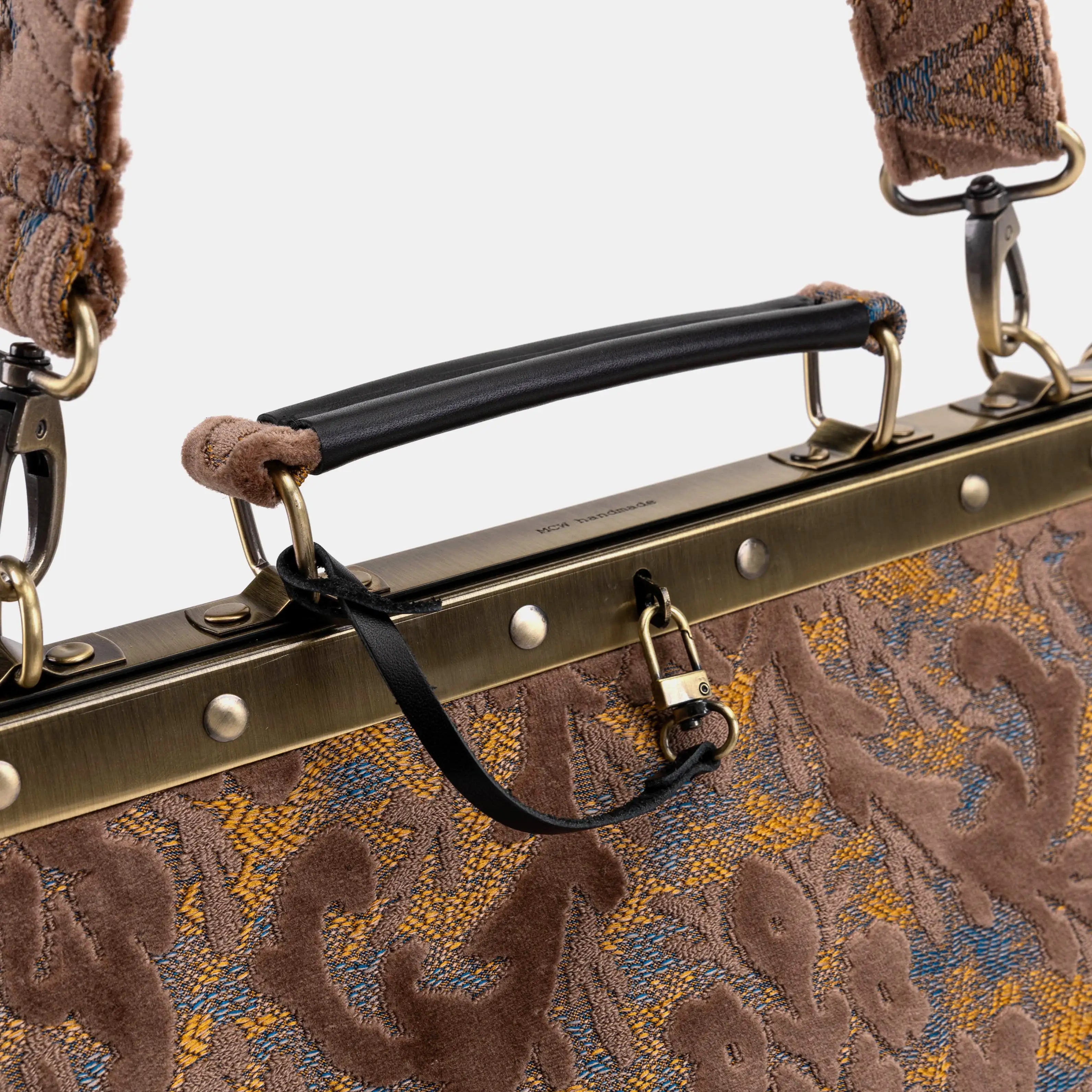 Burnout Velvet Camel Celine Carpet Gladstone Bag  of America handle