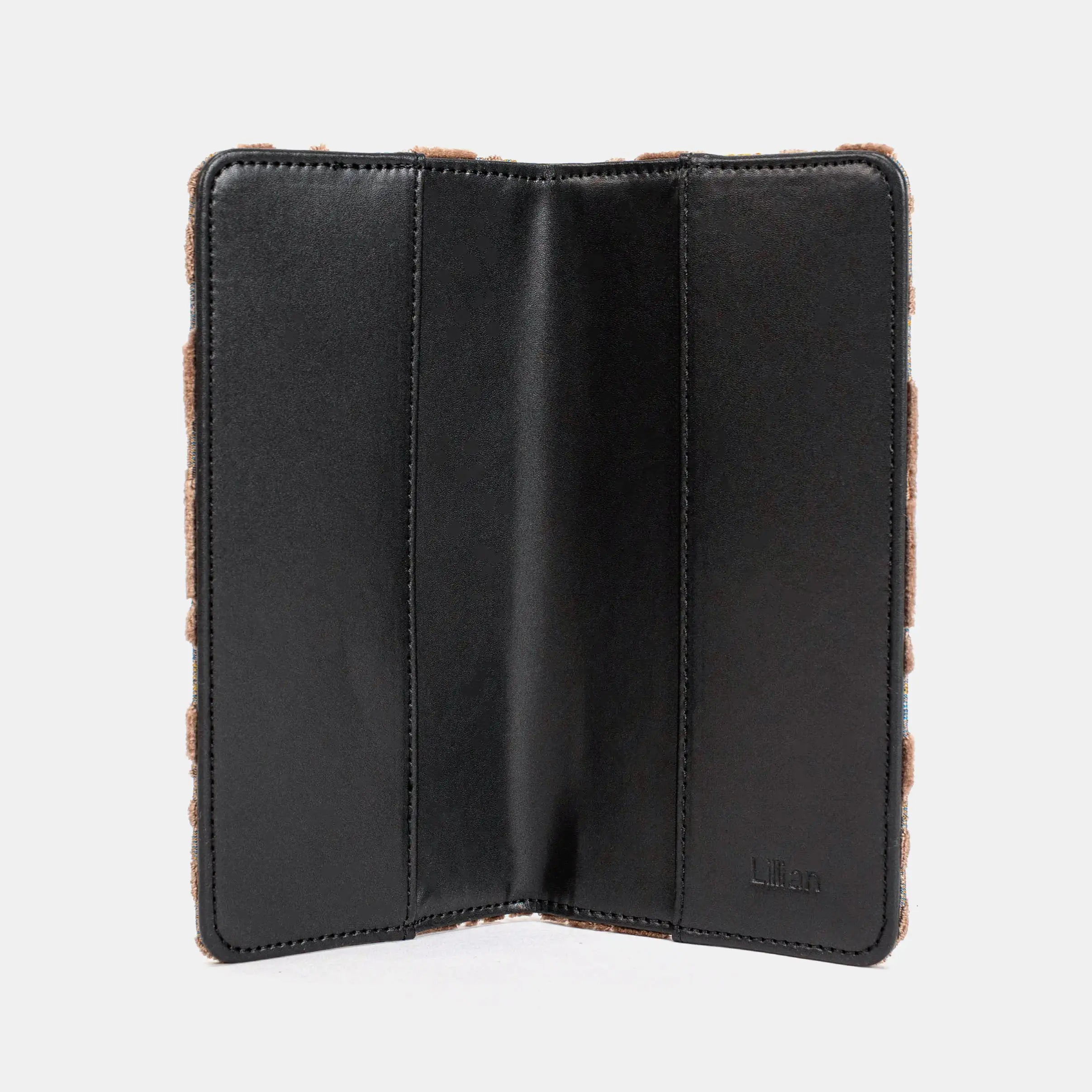 Burnout Velvet Camel Checkbook Cover of America inside