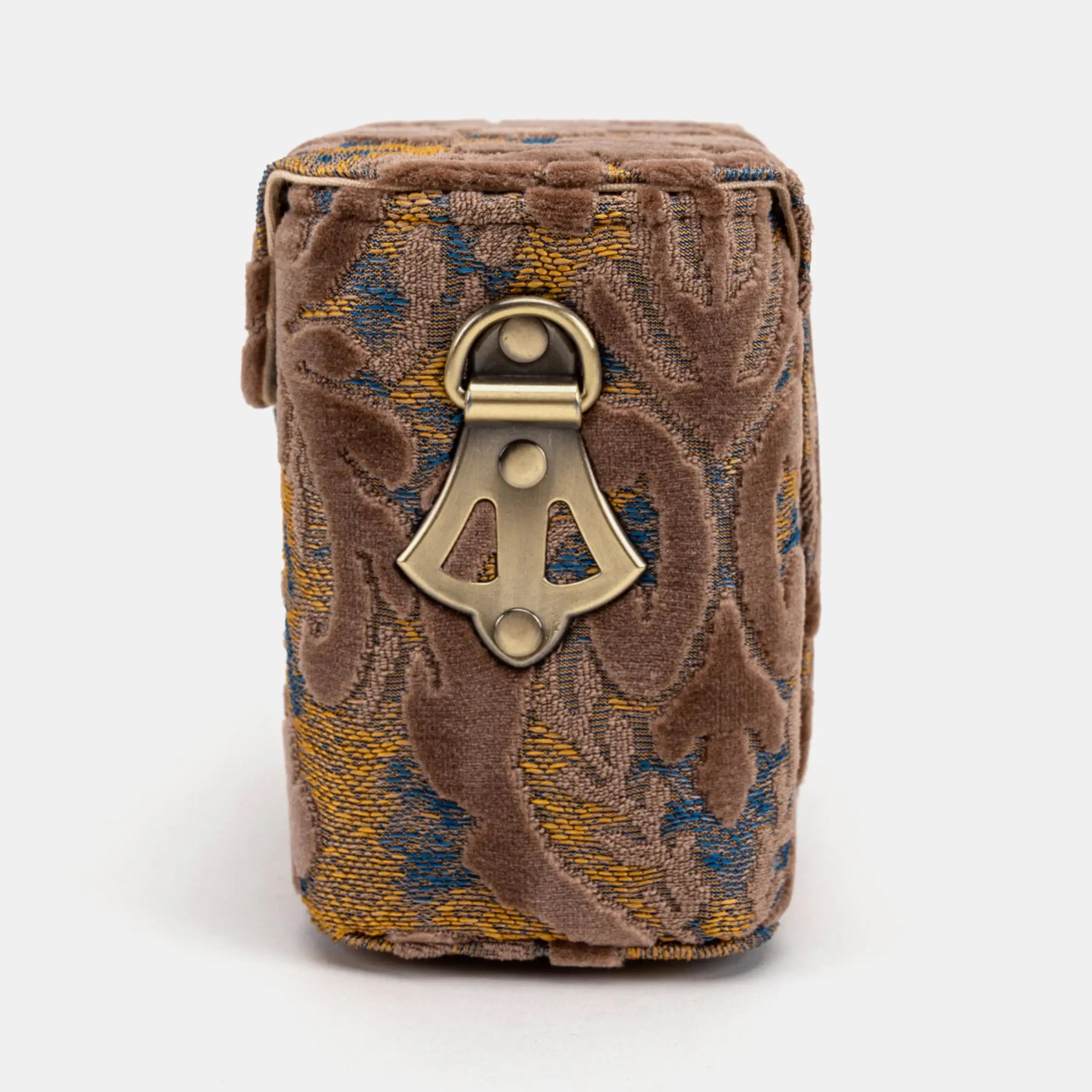 Burnout Velvet Camel Emma Small Train Case Crossbody side