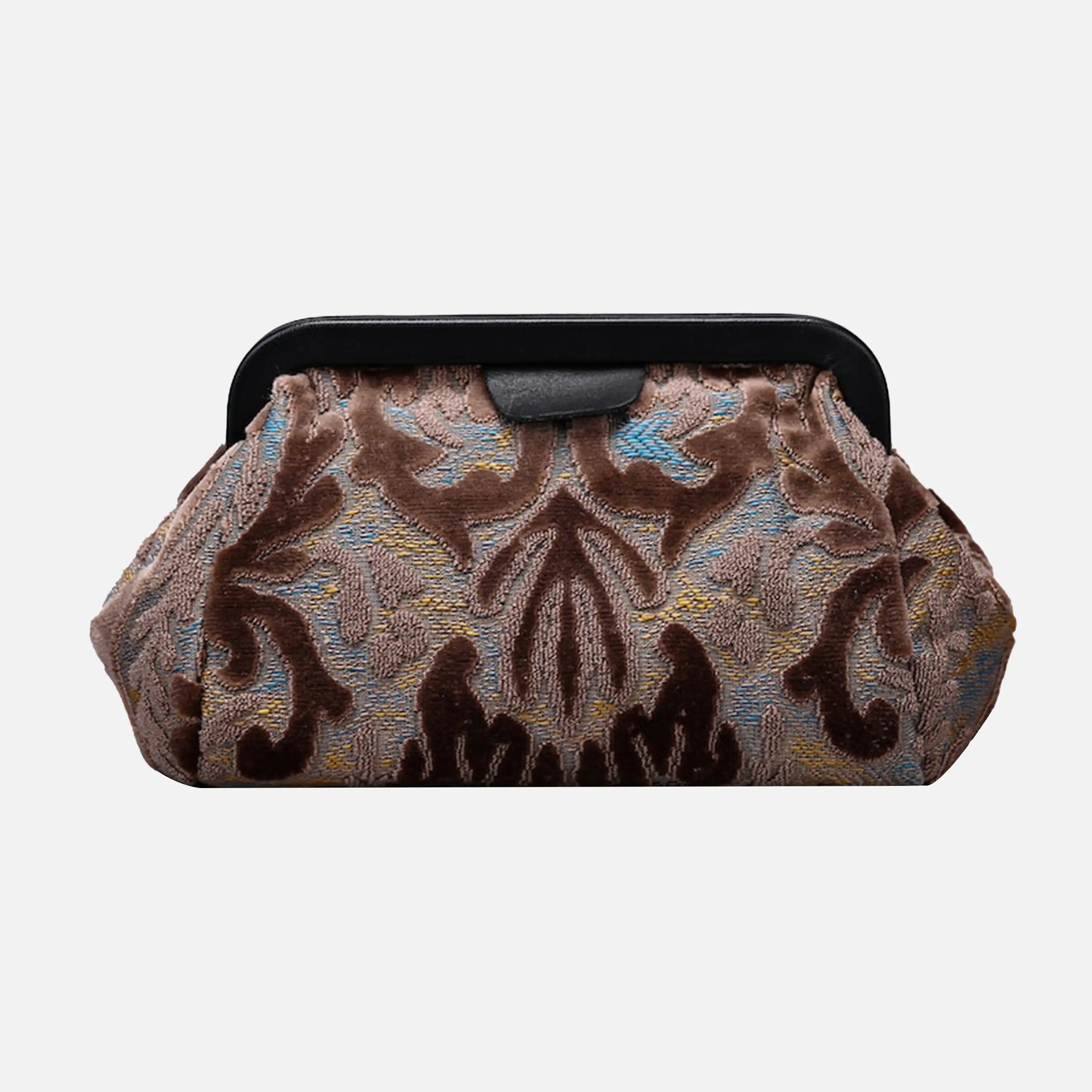 Burnout Velvet Camel Evening Bag Clutch carpet bag of America back