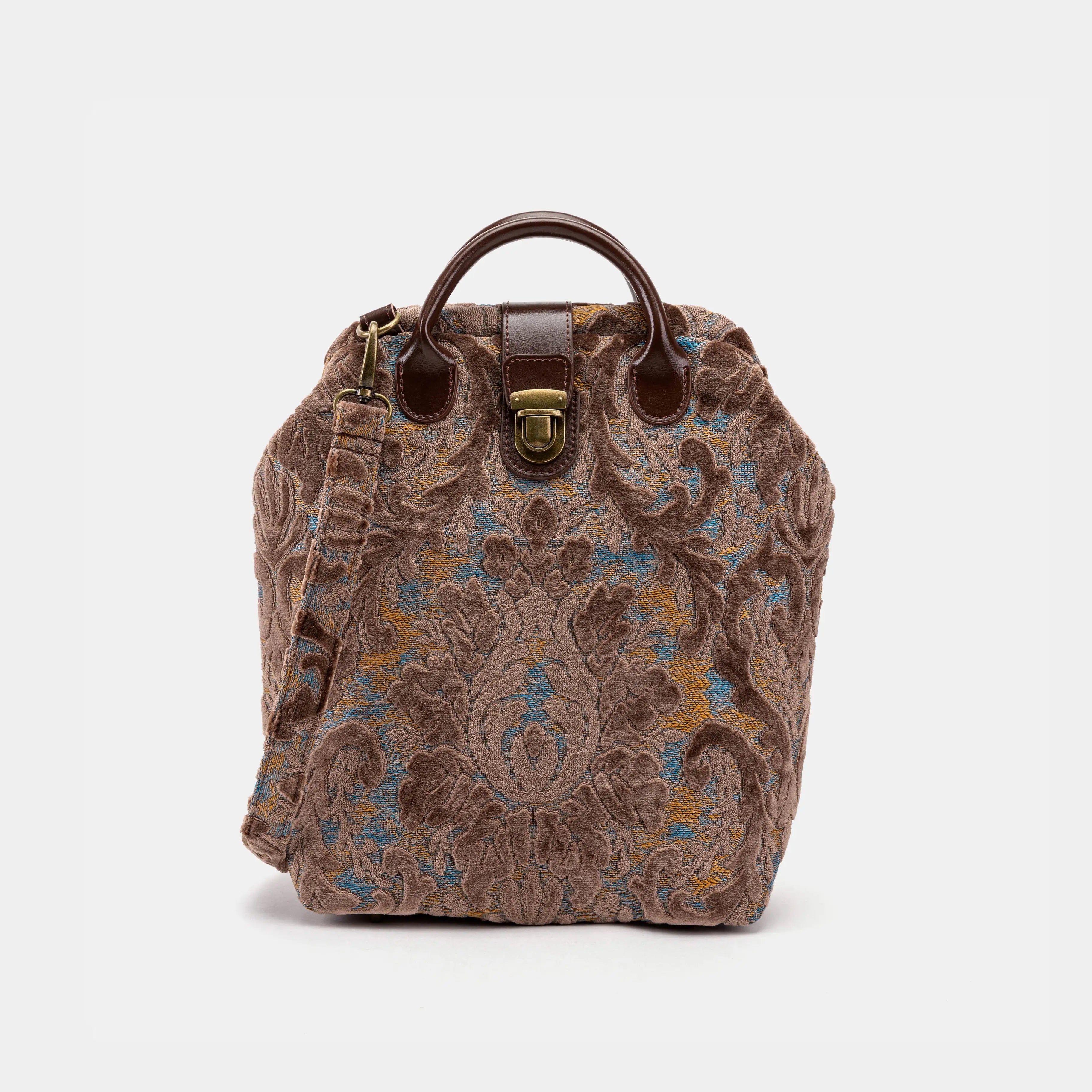 Burnout Velvet Camel Everyday Backpack of America front