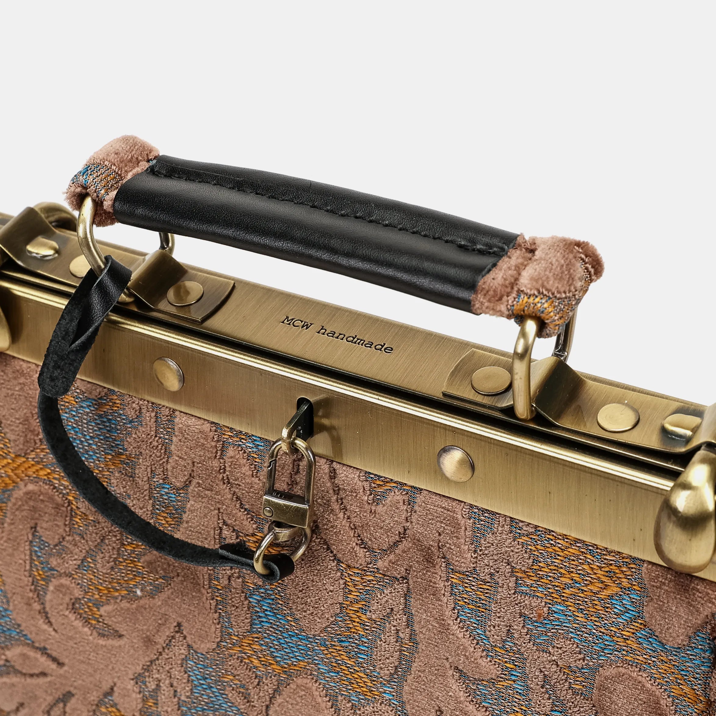 Burnout Velvet Camel Helena Carpet Gladstone Backpack of America handle
