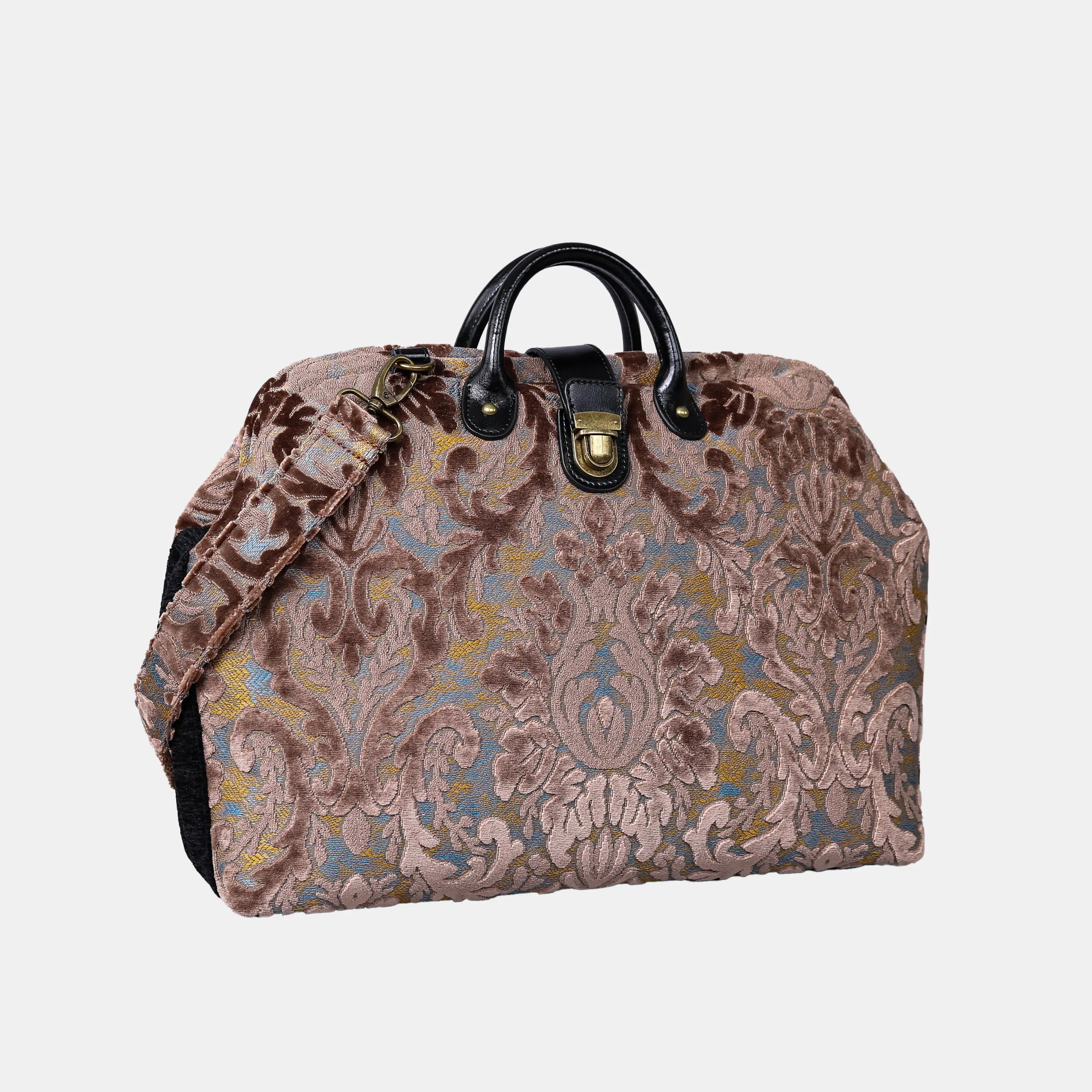 Burnout Velvet Camel carpet bag  of America Front side