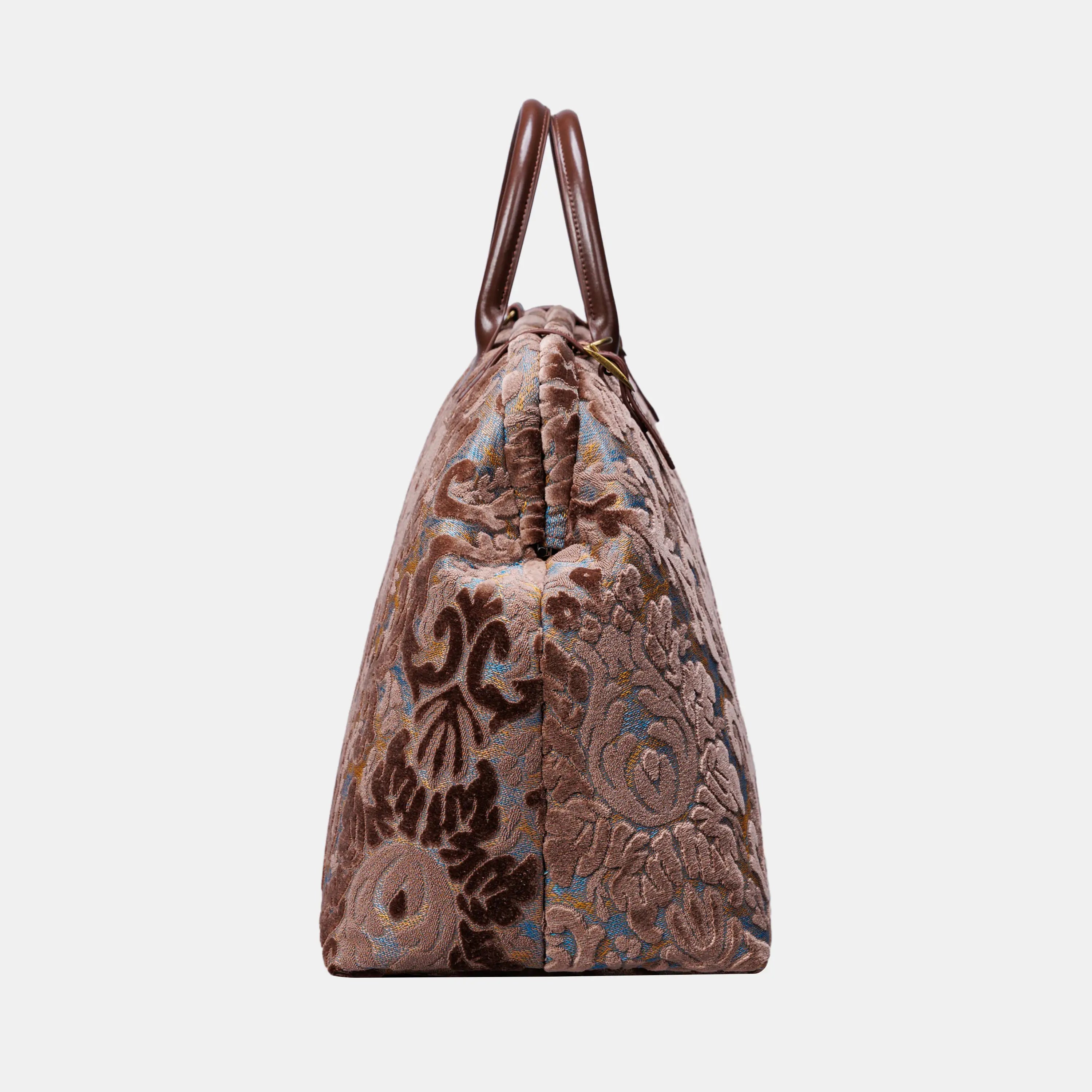 Burnout Velvet Camel Large Carpetbag   of America side