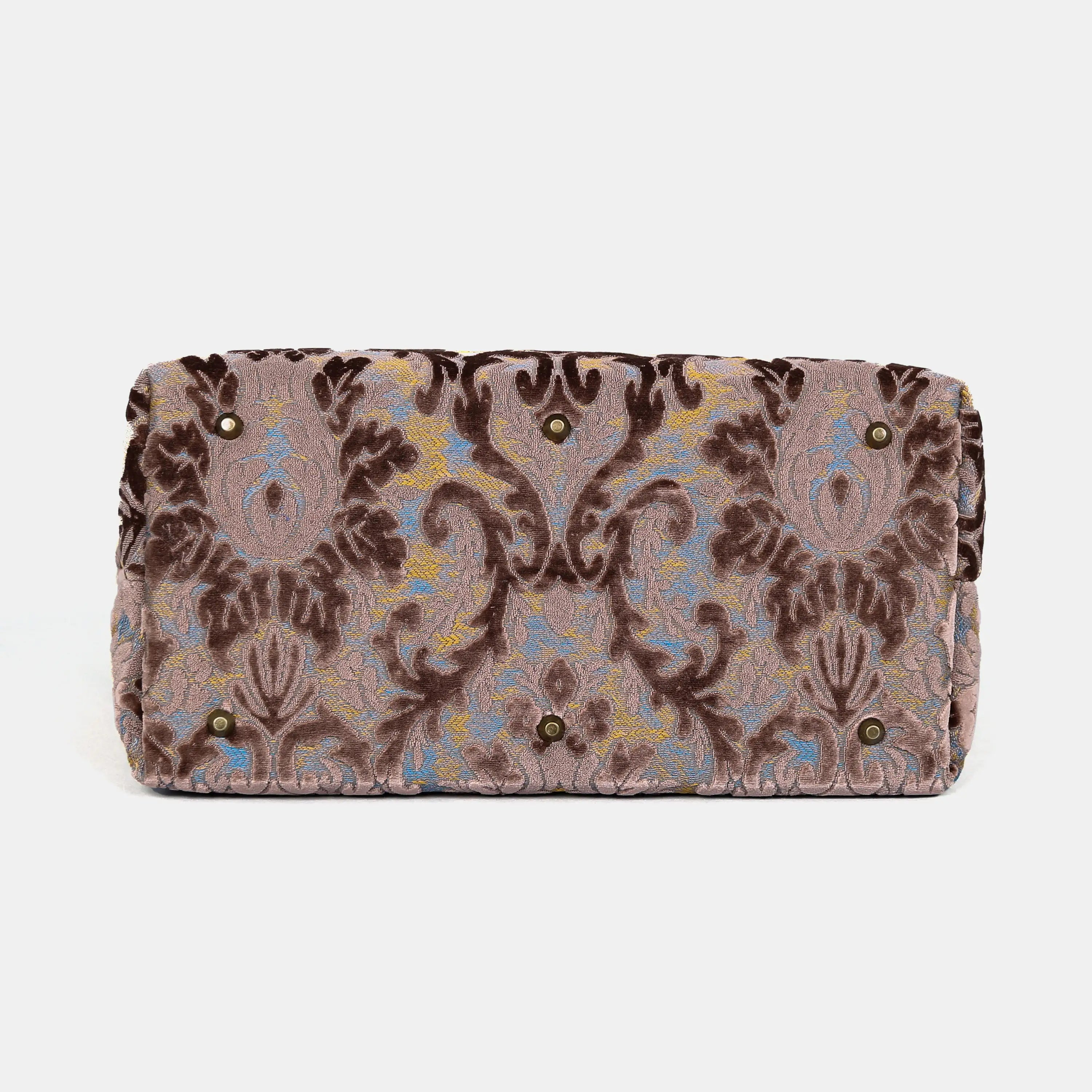 Burnout Velvet Camel Mary Poppins Weekender Carpetbag of America bottom