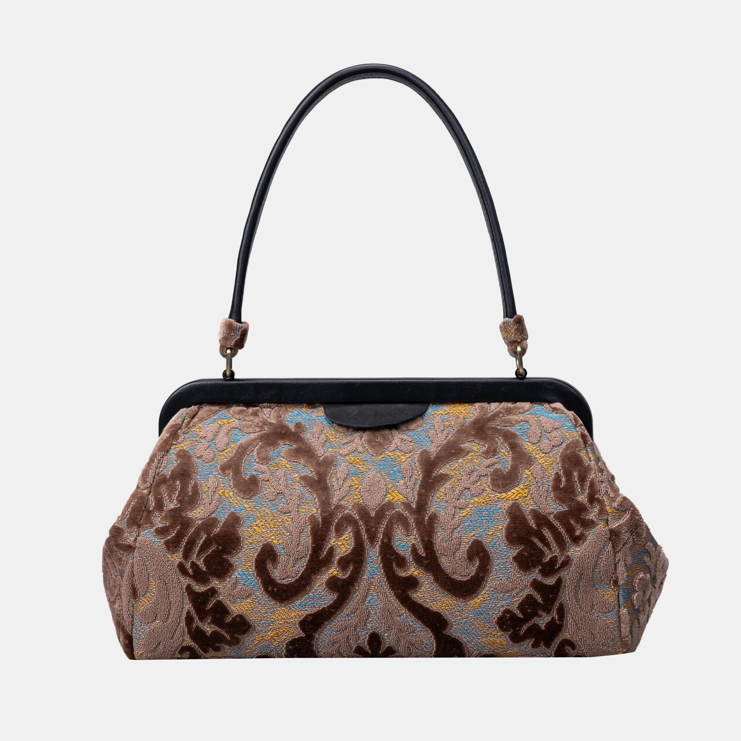 Burnout Velvet Camel Shoulder Bag back