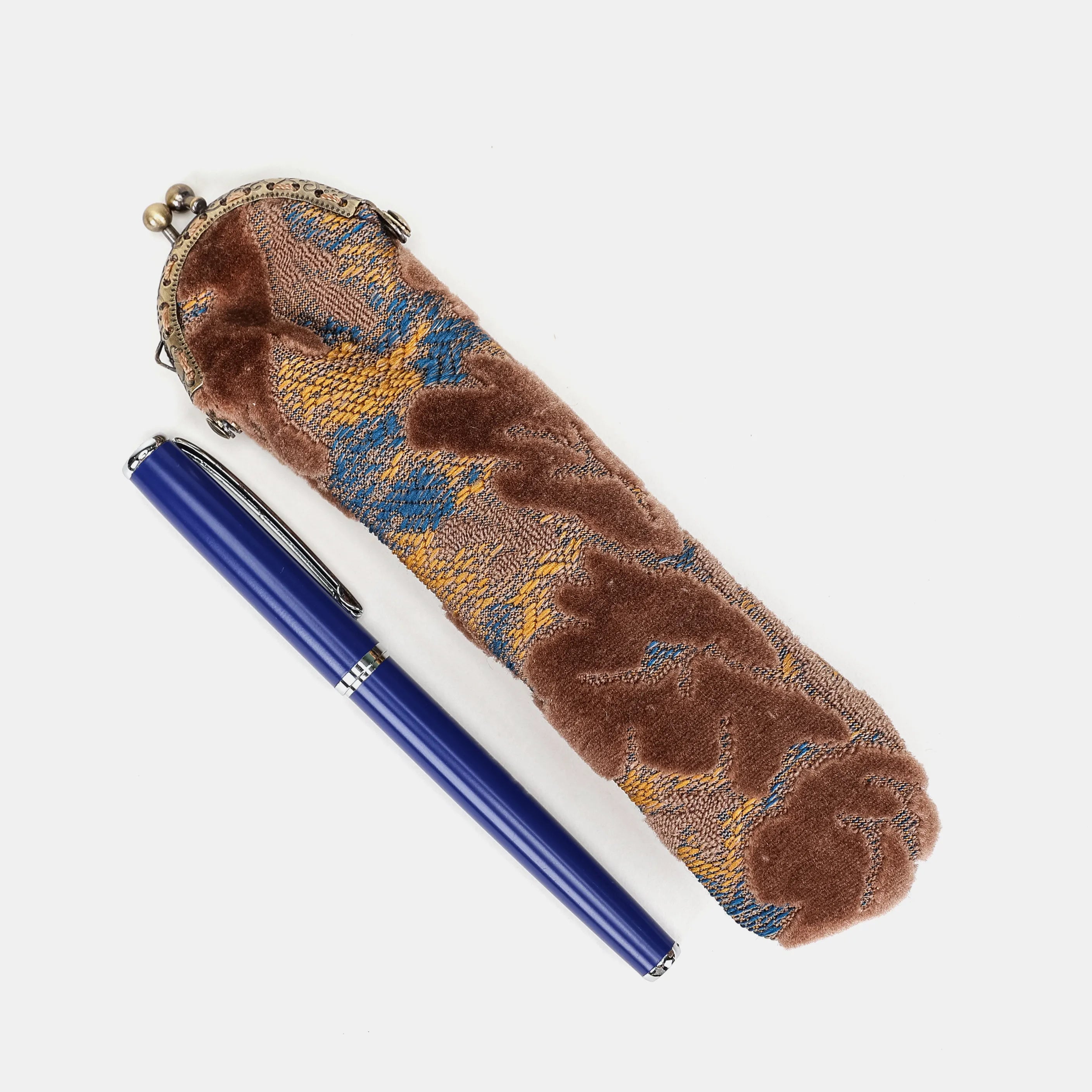 Burnout Velvet Camel Solo Pen Case Carpetbag of America main