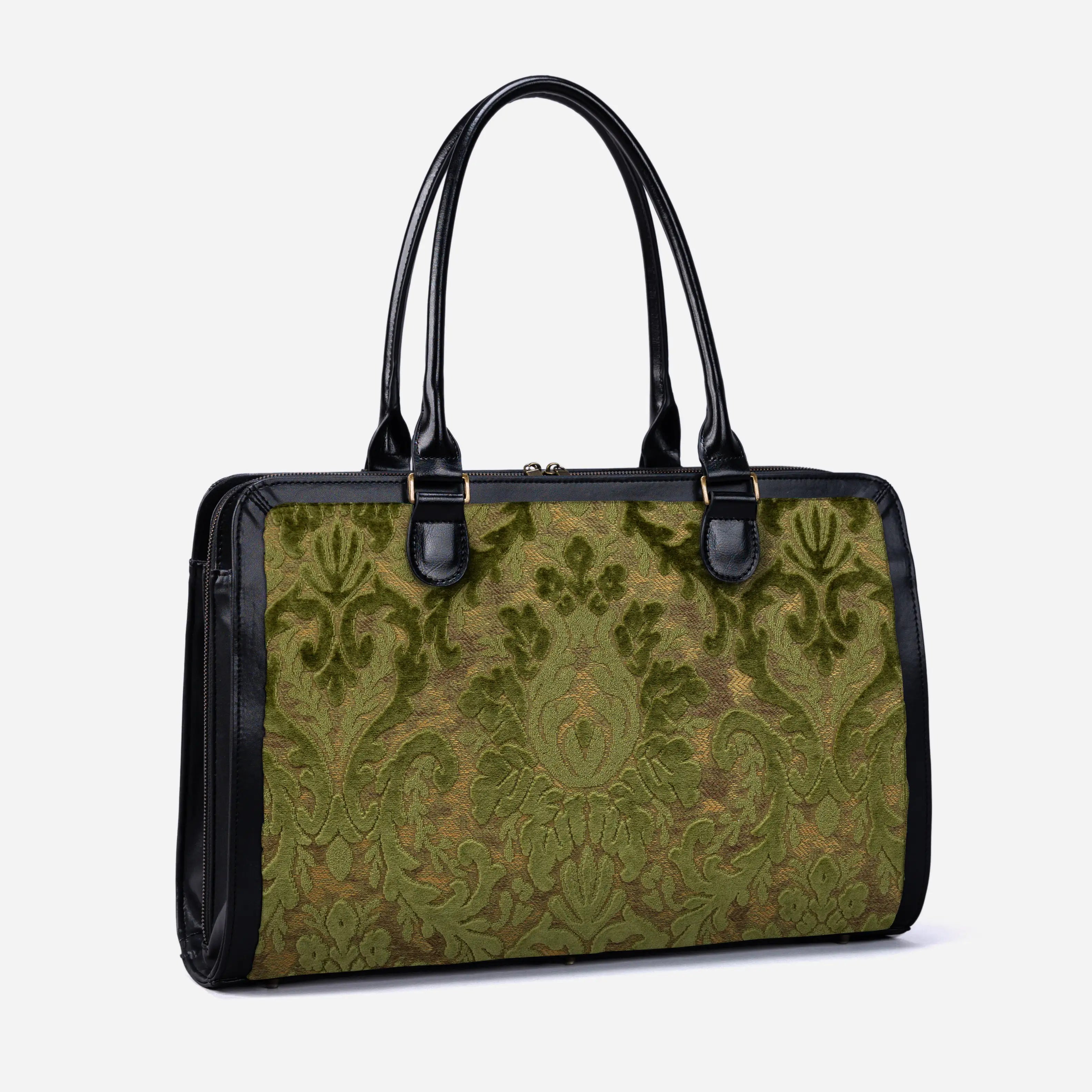Burnout Velvet Fern Green Business Tote of America side front