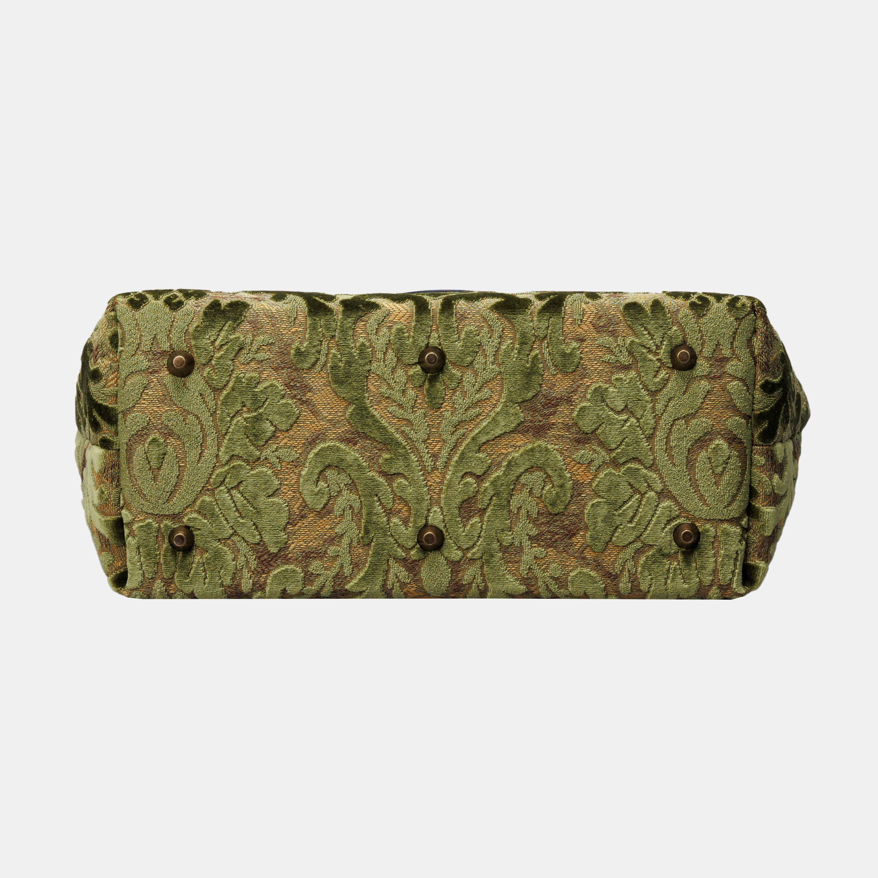Burnout Velvet Fern Green Carpet Tote Shopper carpet bag of America bottom