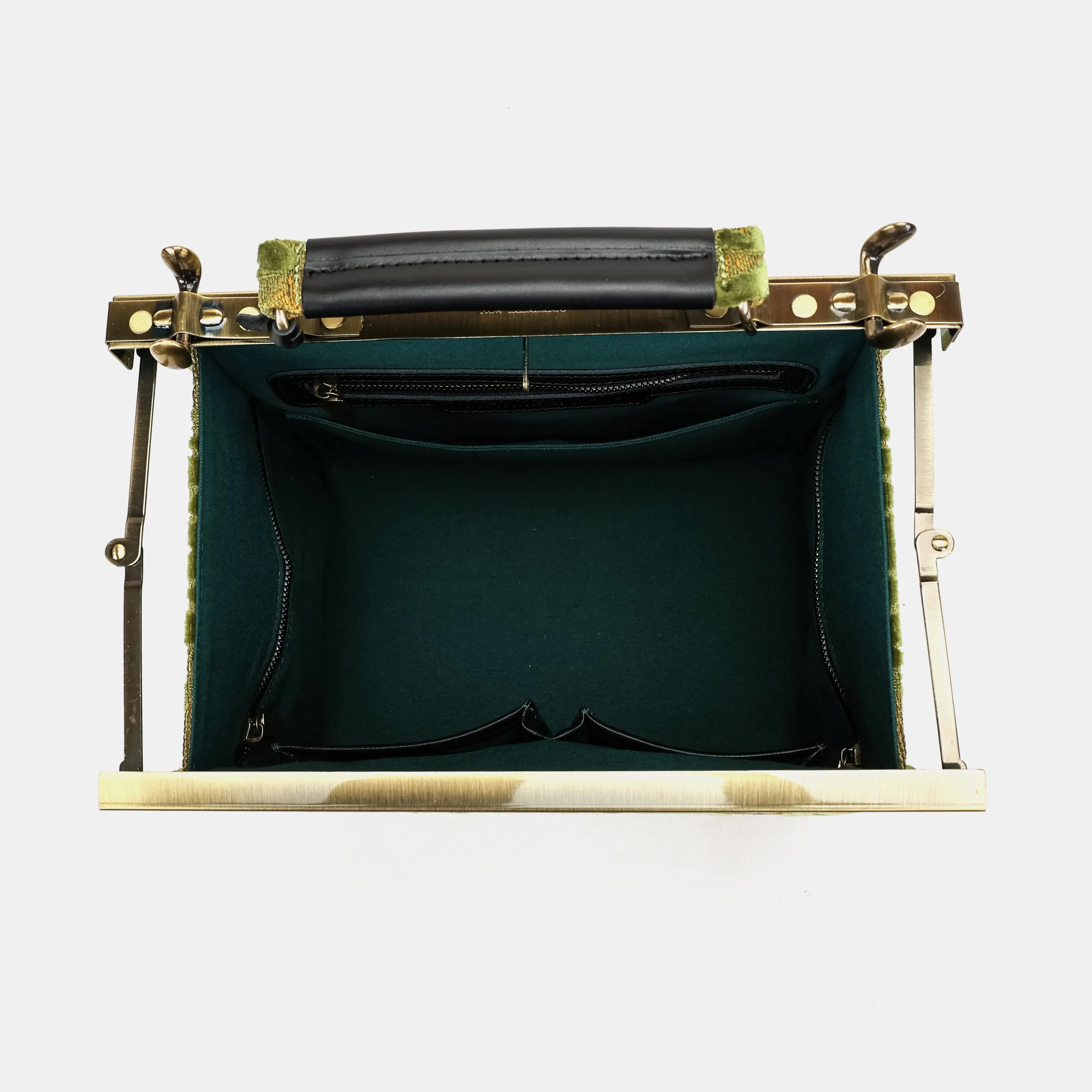 Burnout Velvet Fern Green Cecile Carpet Purse Gladstone Bag of America inside