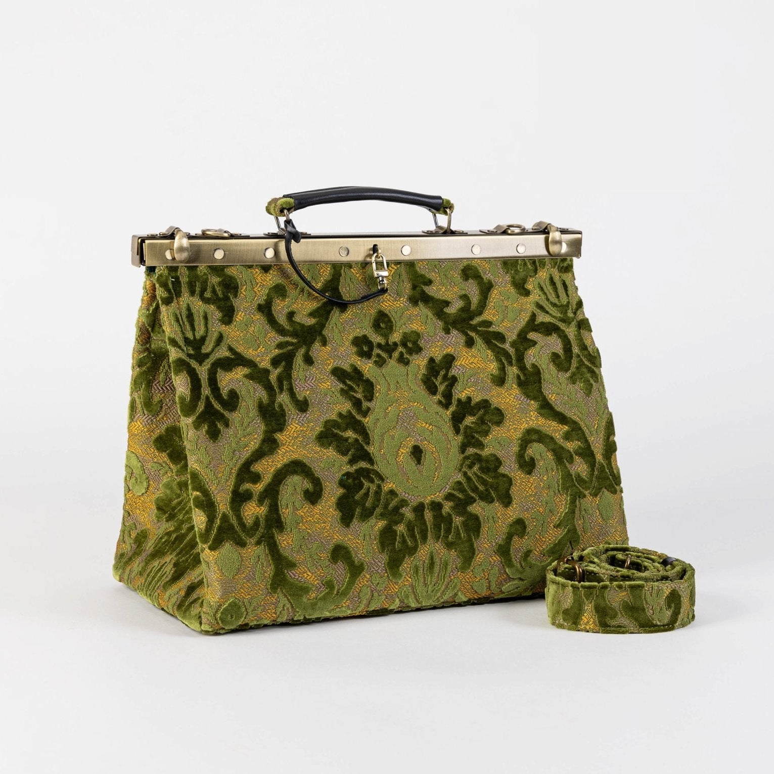 Burnout Velvet Fern Green Celine Carpet Gladstone Bag of America main