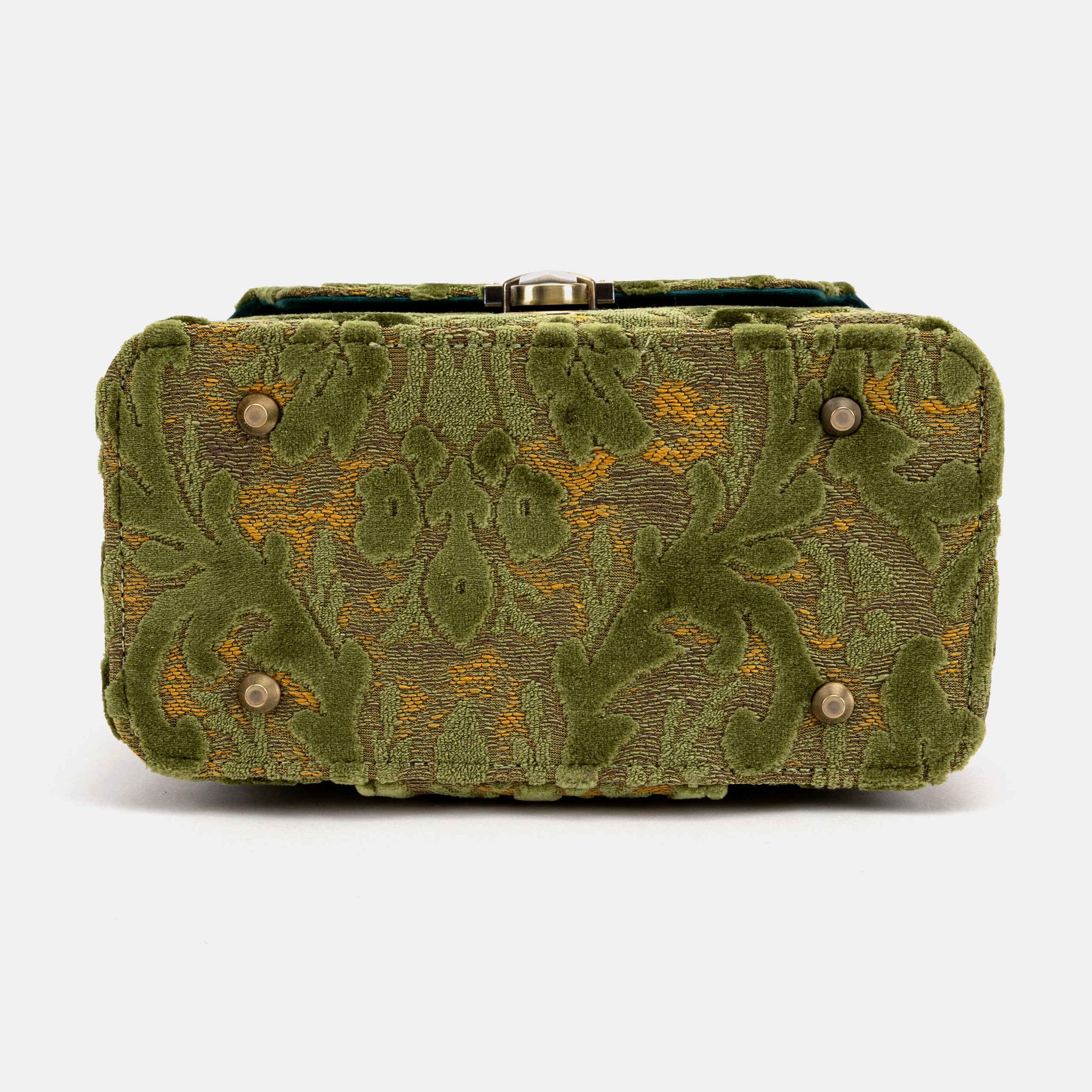 Burnout Velvet Fern Green Clara Medium Train Case Purse of America bottom