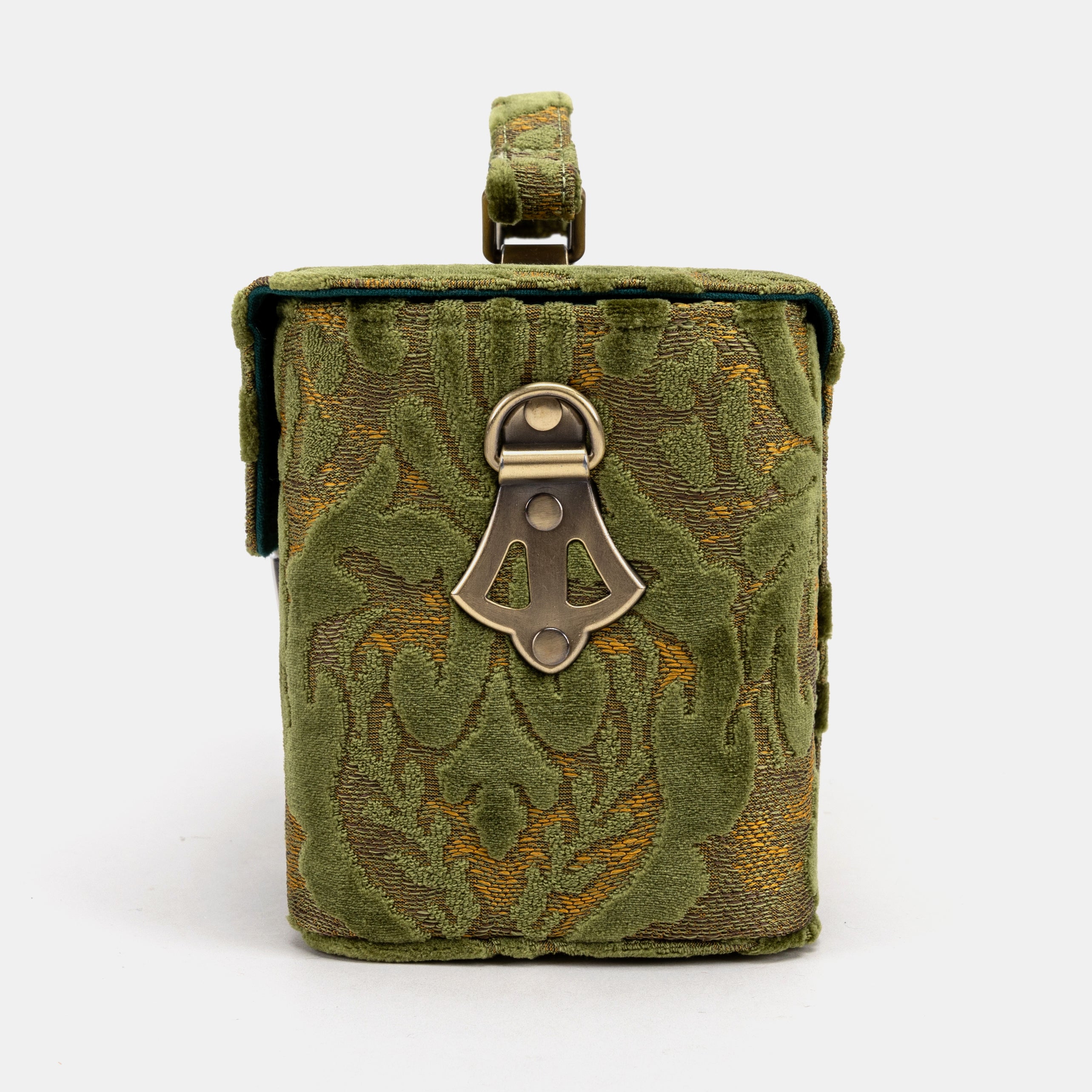 Burnout Velvet Fern Green Clara Medium Train Case Purse  of America side