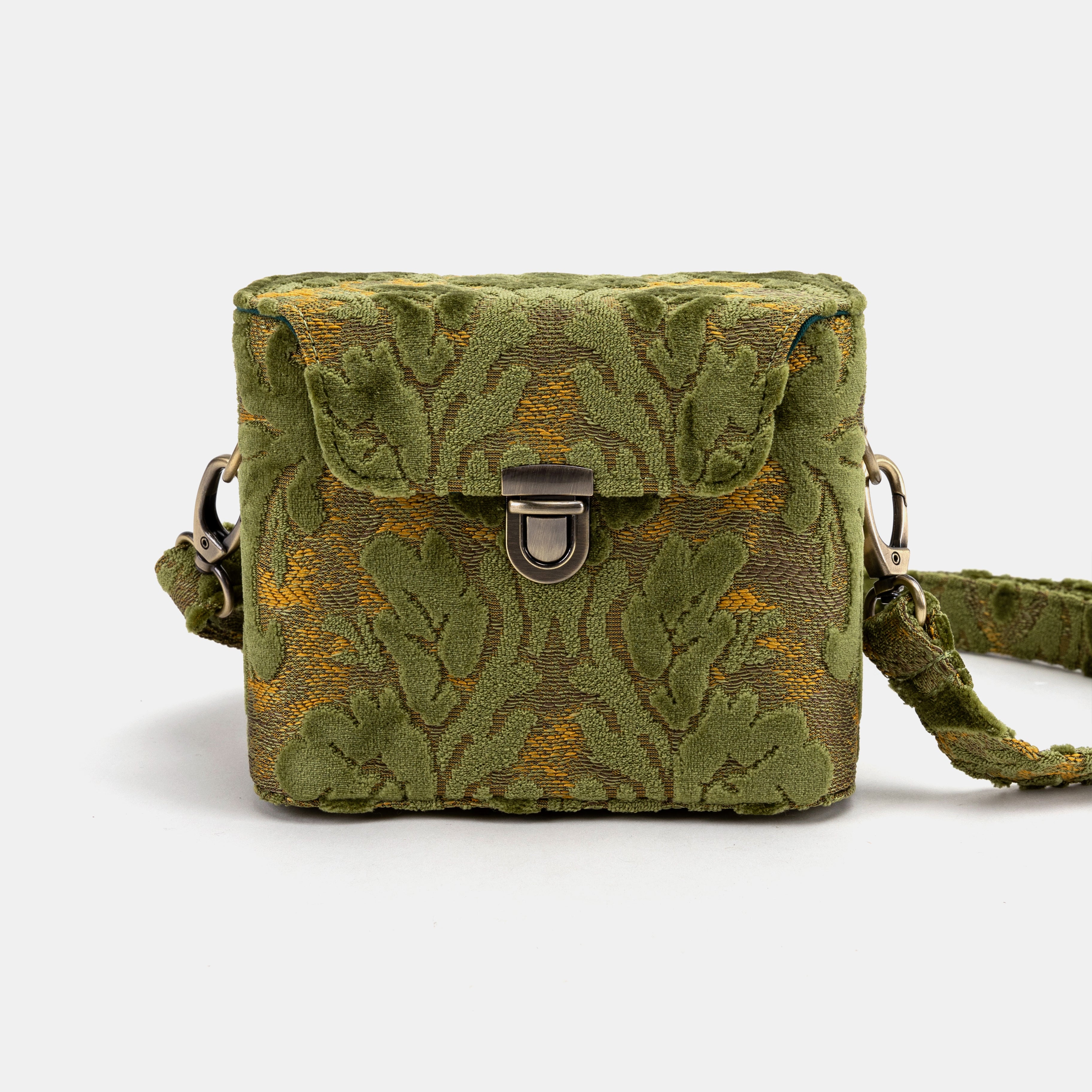 Burnout Velvet Fern Green Emma Small Train Case Crossbody main